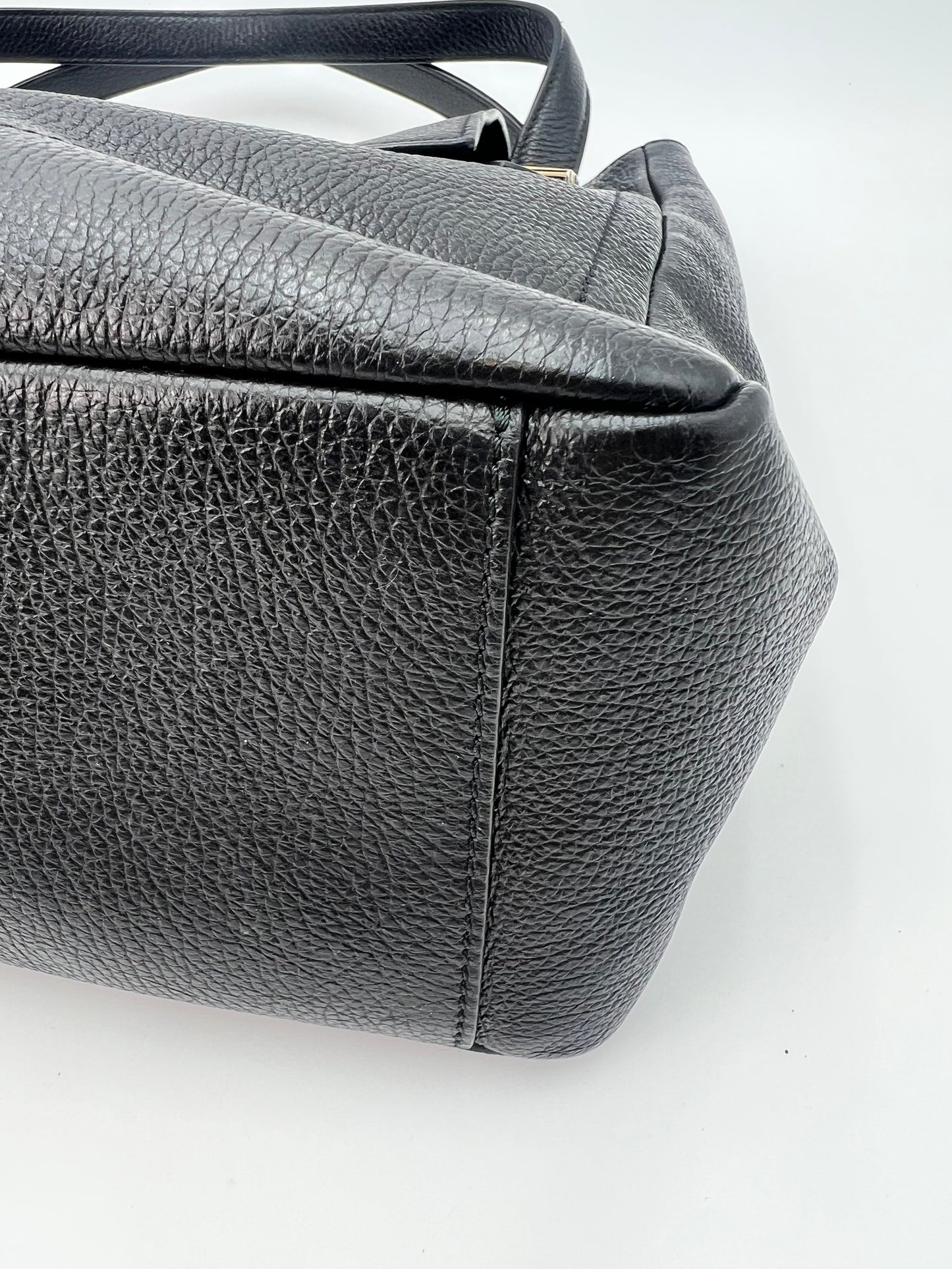 Versace Pebbled Leather Flap Bag