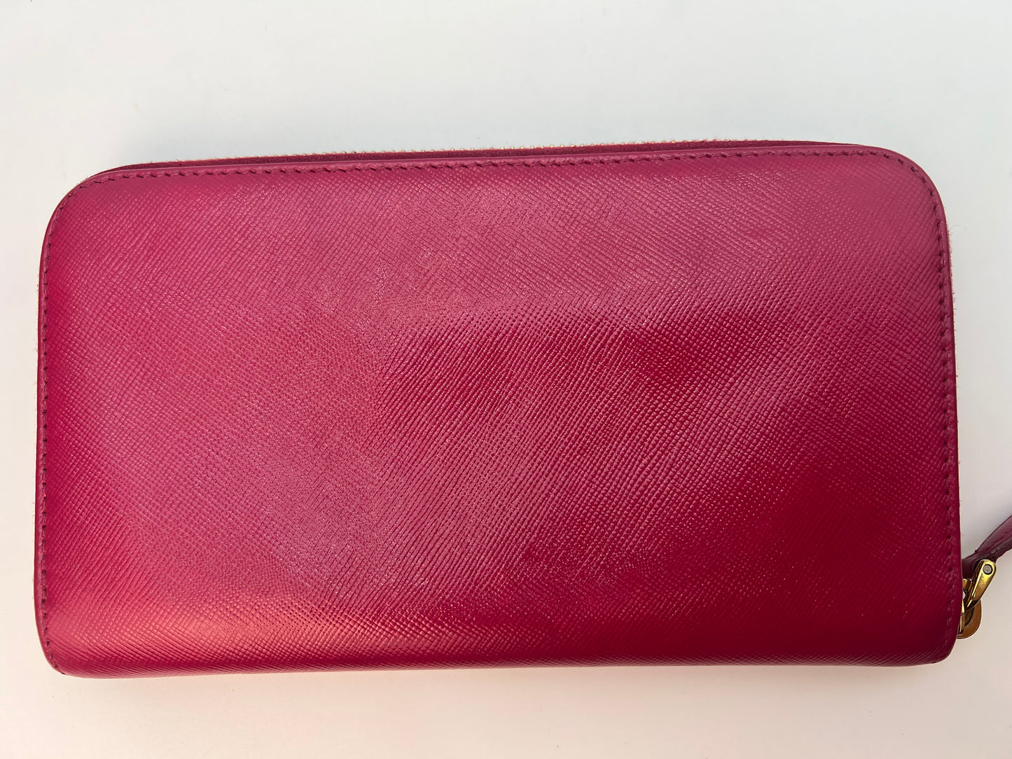 Prada Saffiano Zip Around Wallet Pink