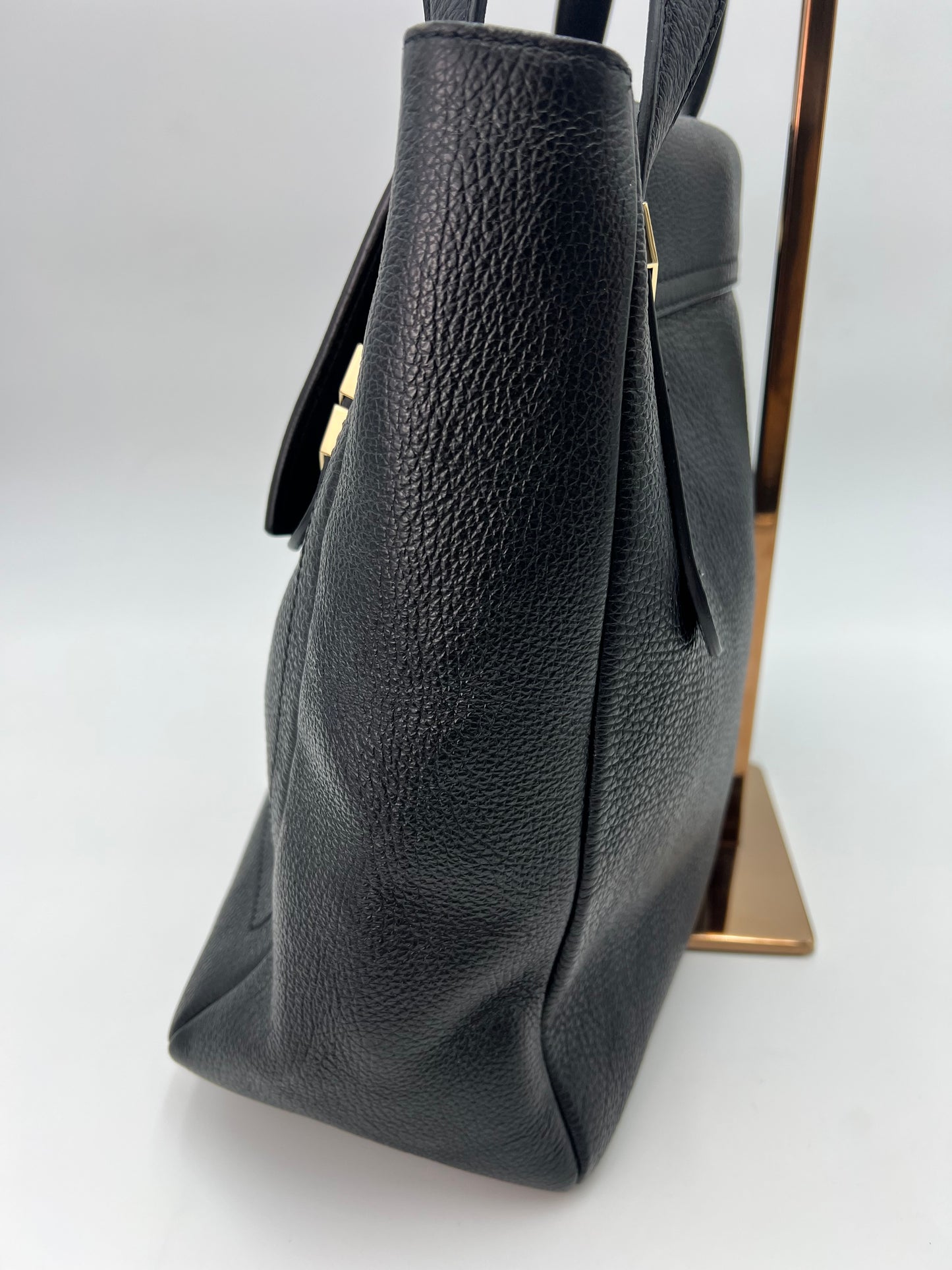 Versace Pebbled Leather Flap Bag