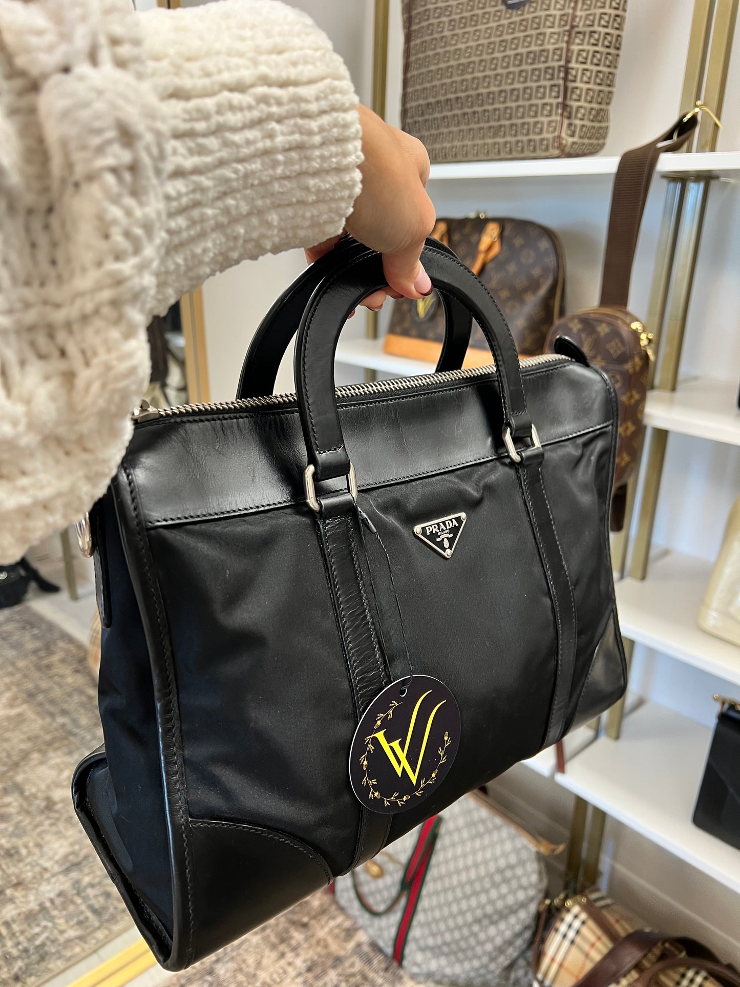 Prada Black Two-Way Handbag