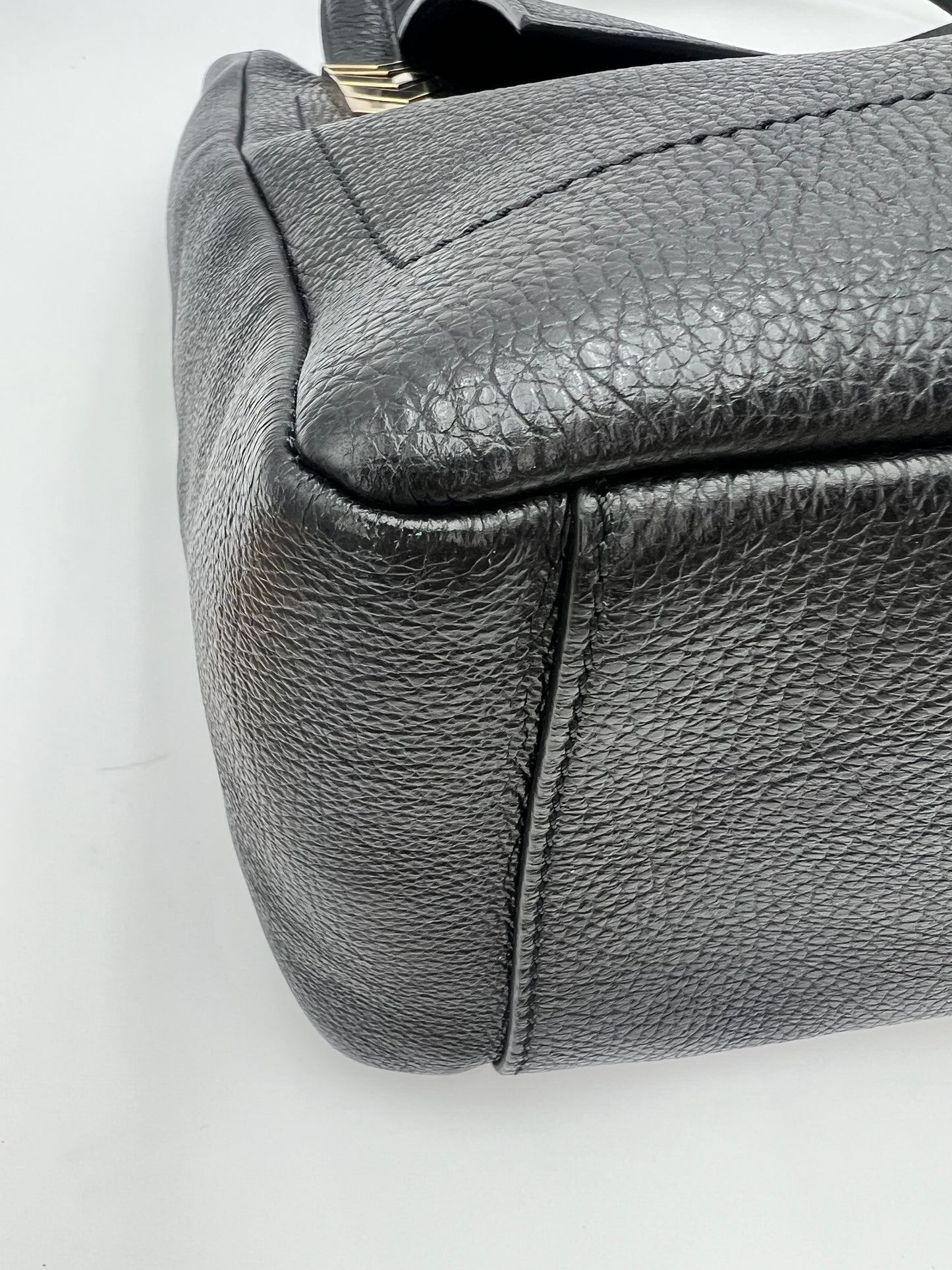 Versace Pebbled Leather Flap Bag