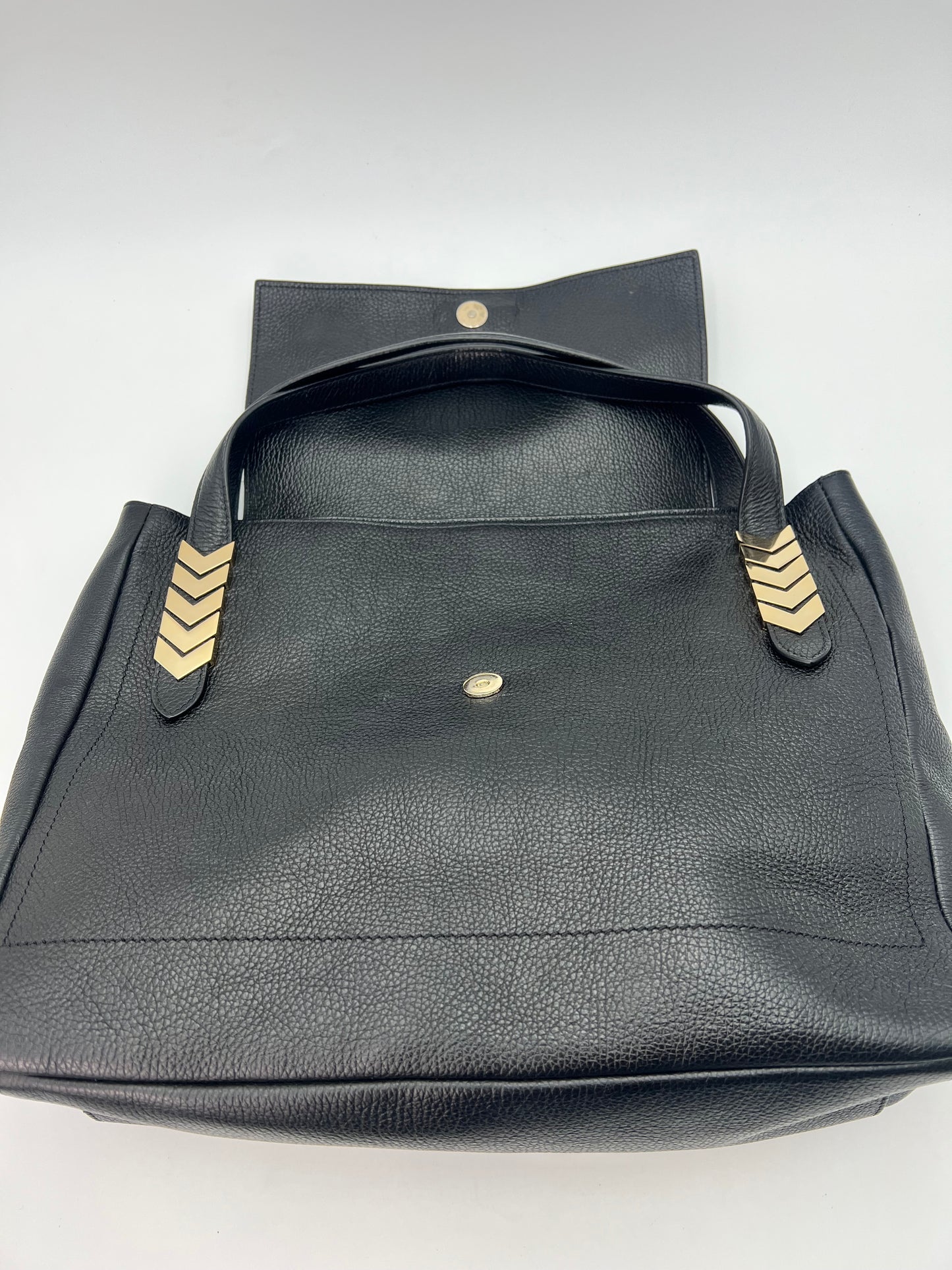 Versace Pebbled Leather Flap Bag