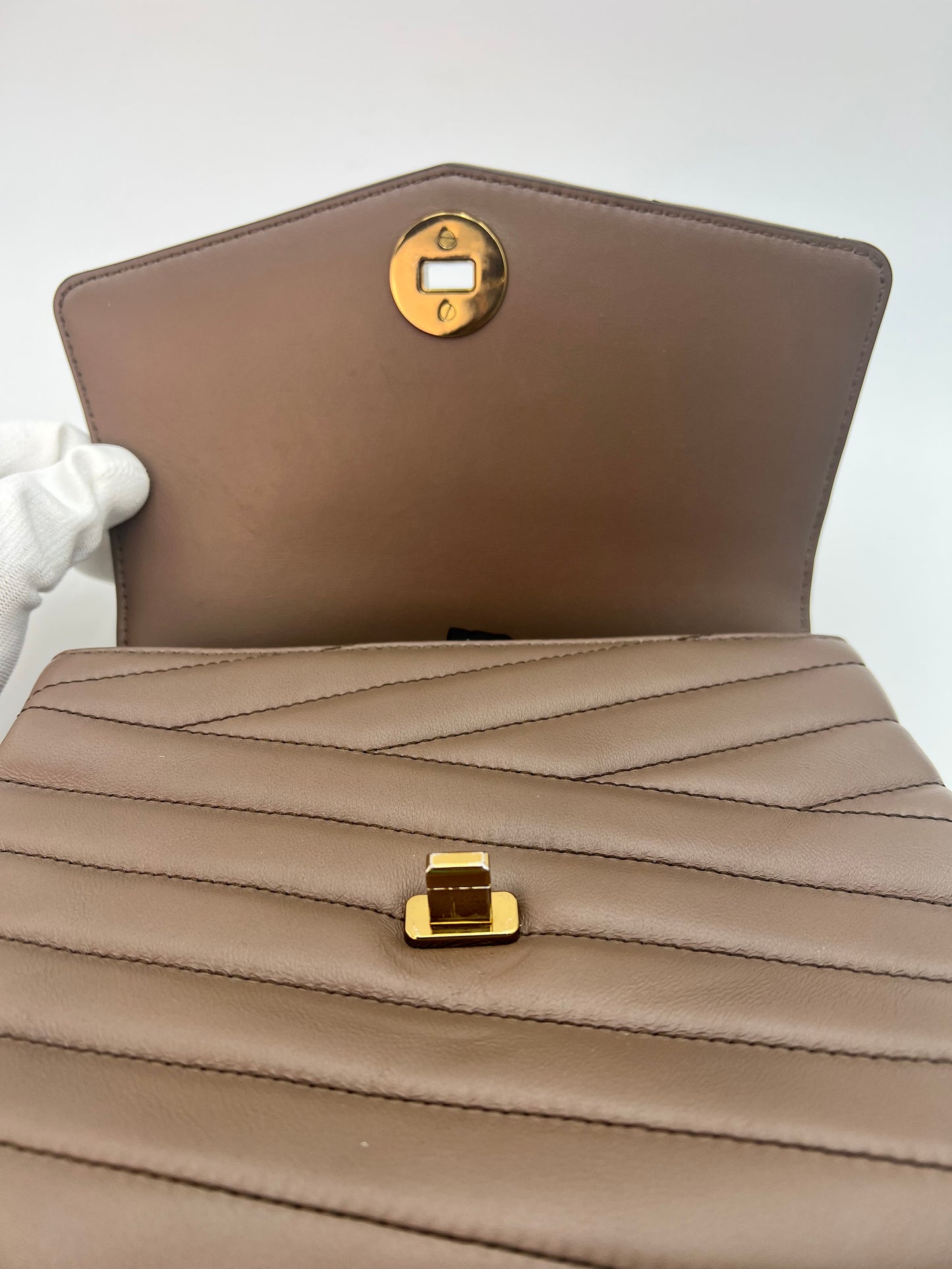 Tory Burch Kira Top Handle Taupe