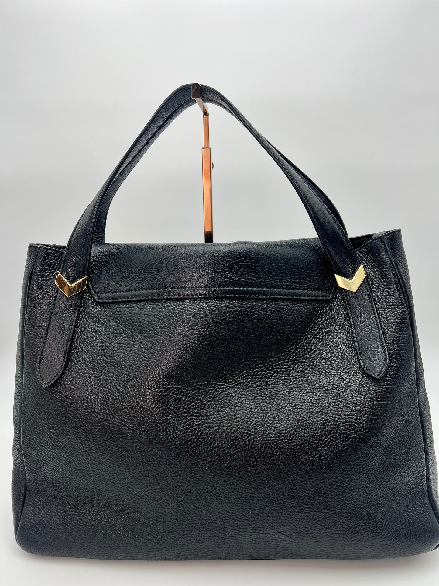 Versace Pebbled Leather Flap Bag