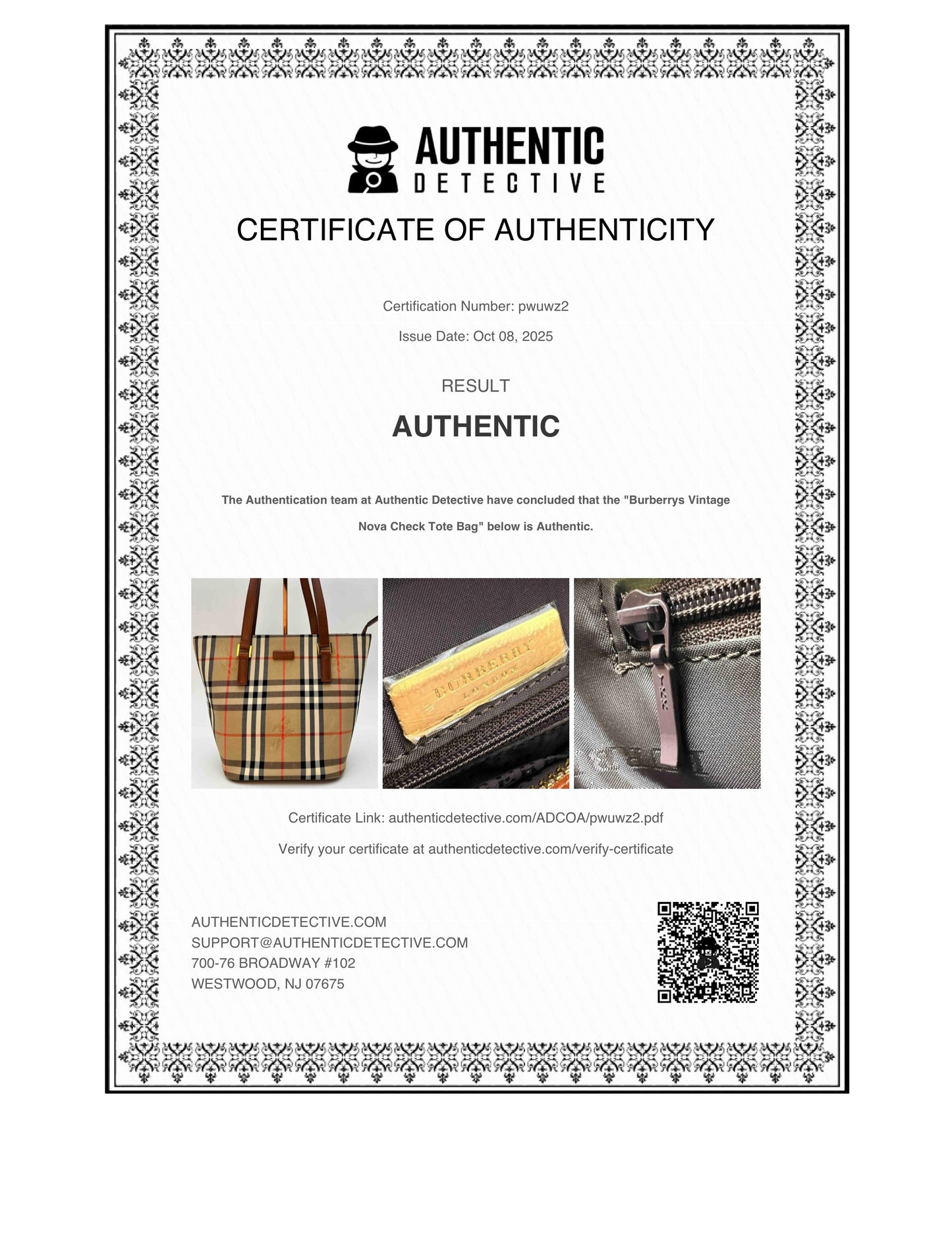 Burberry Check Shoulder Bag