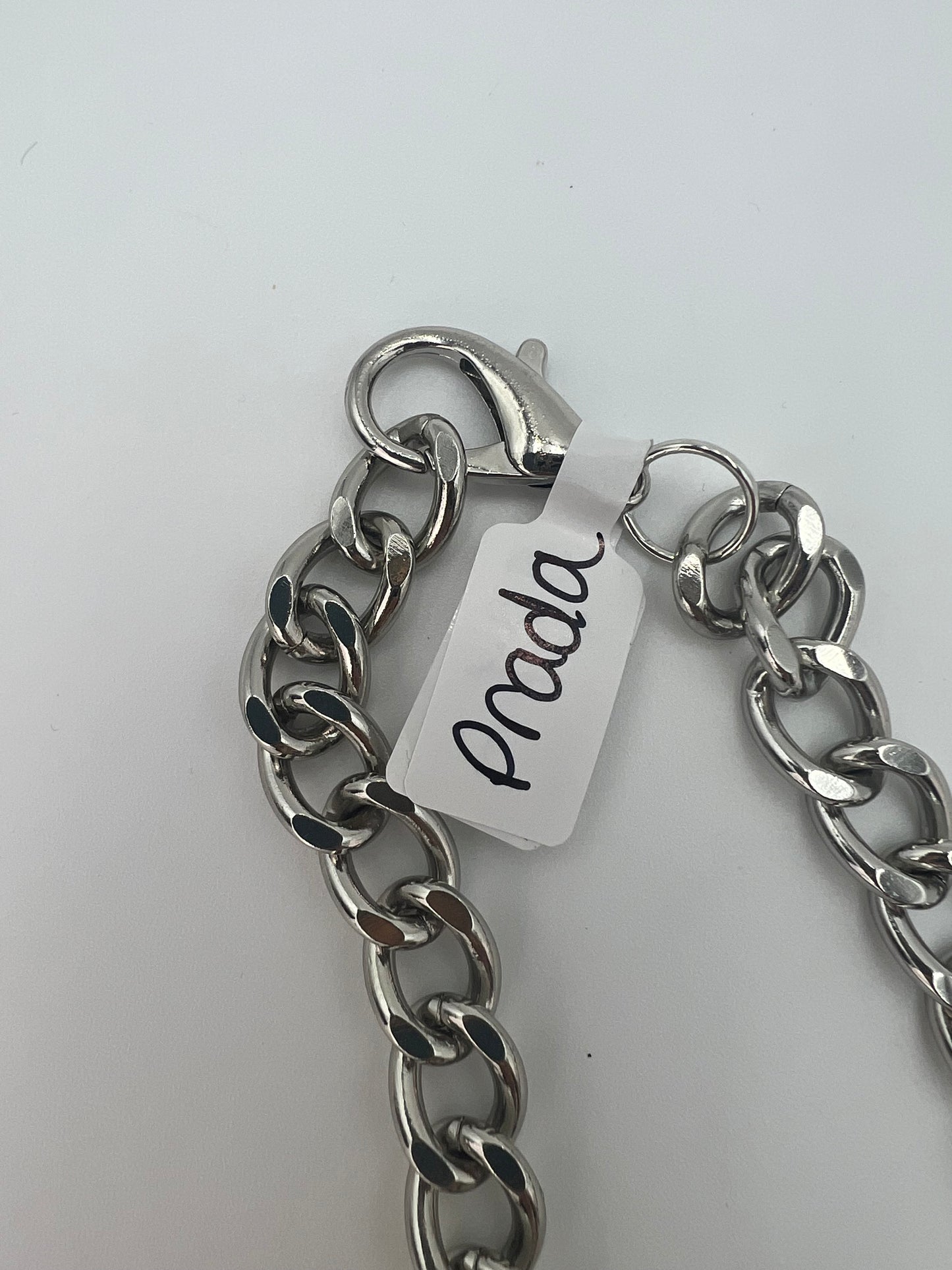 Prada Pink Logo Necklace