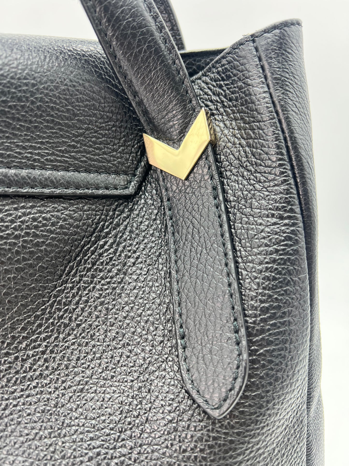 Versace Pebbled Leather Flap Bag