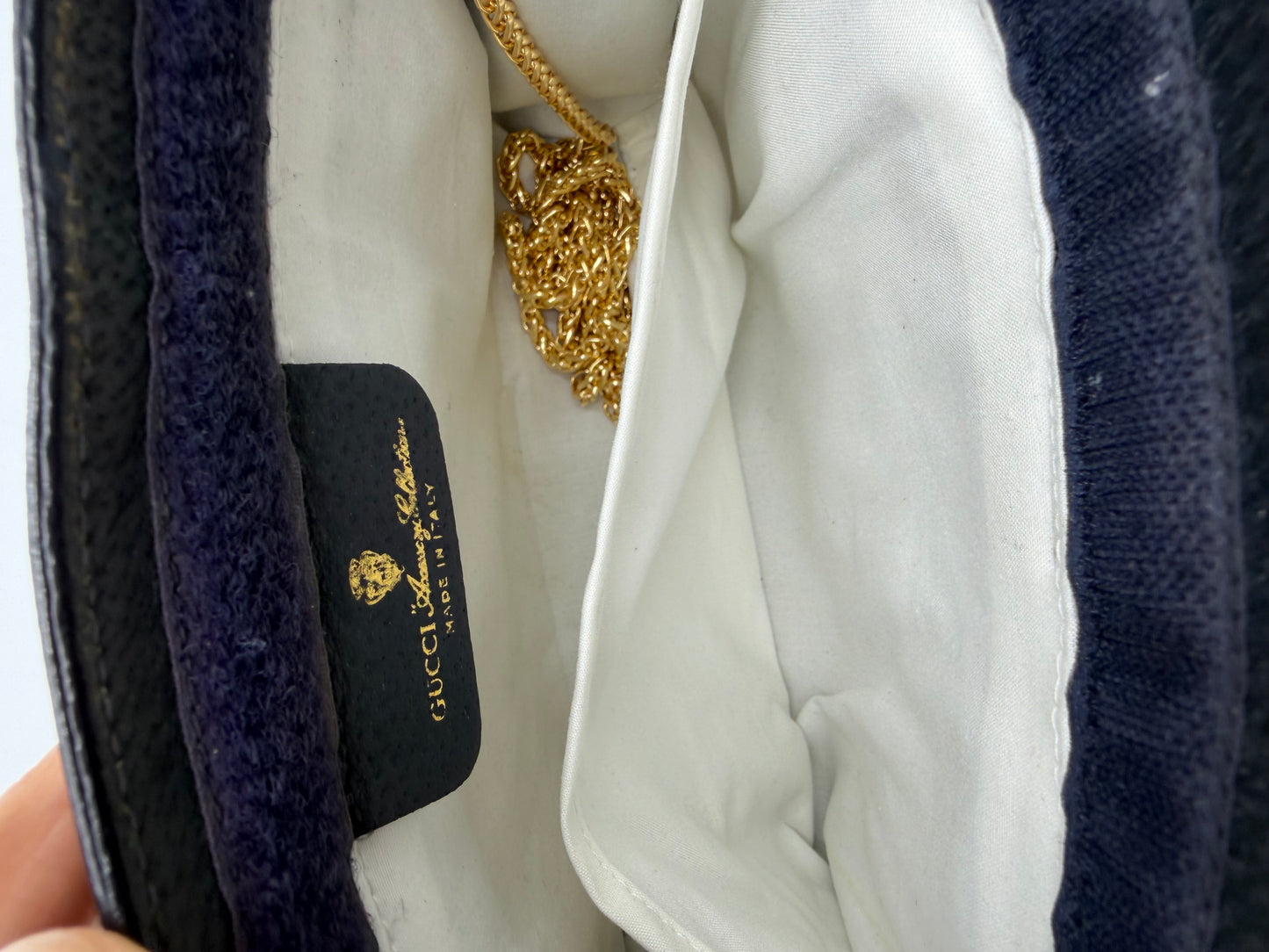 Gucci Navy Sherry Line Clutch/Crossbody