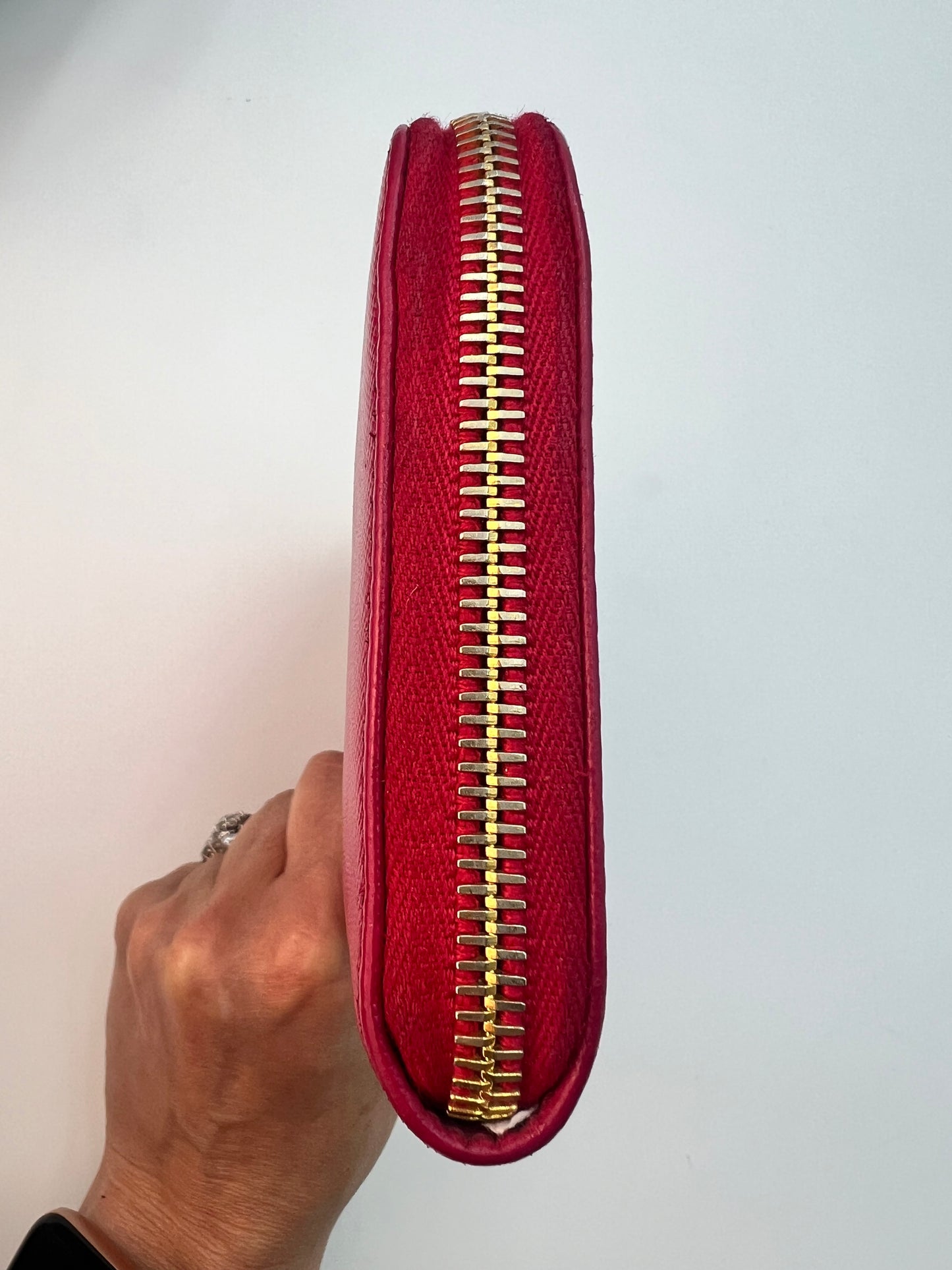 Prada Saffiano Zip Around Wallet Pink