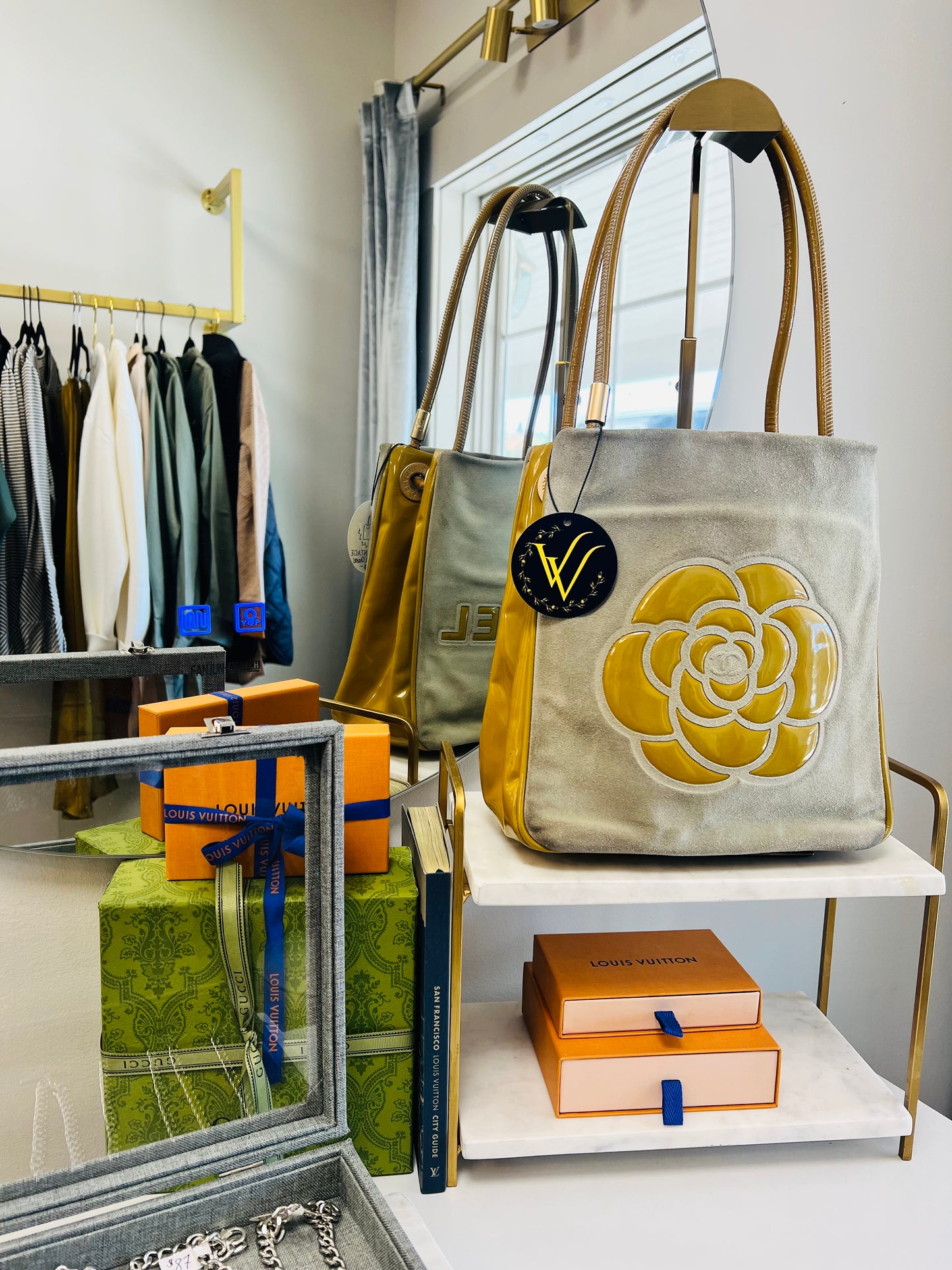 Chanel Camellia Suede Handbag