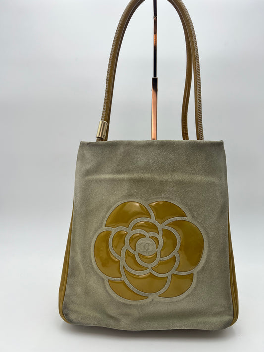 Chanel Camellia Suede Handbag