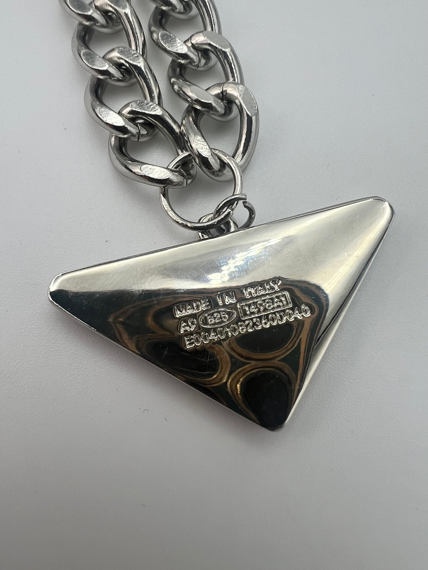 Prada Pink Logo Necklace
