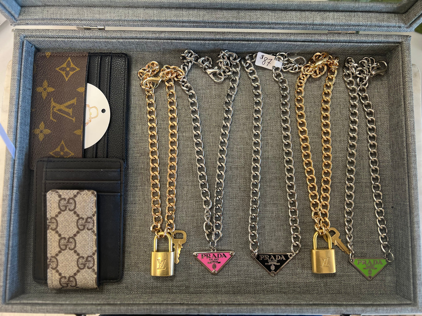 Prada Black Logo Necklace