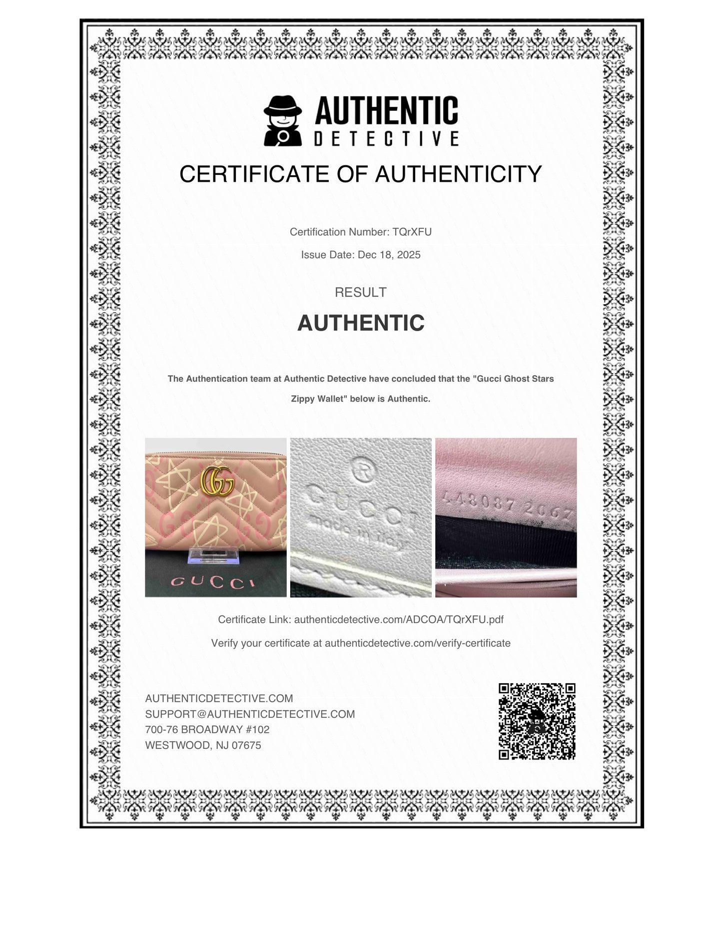 GucciGhost Pink Star Wallet