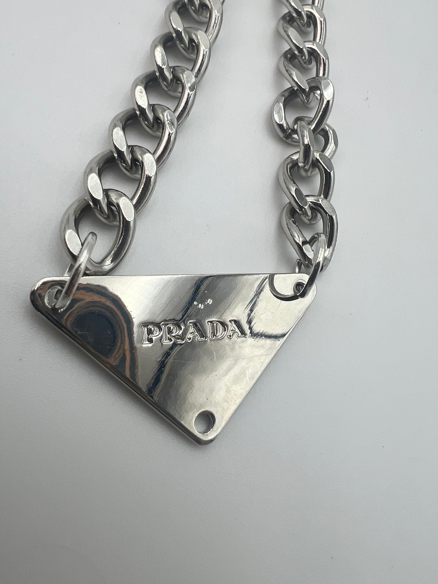 Prada Green Logo Necklace