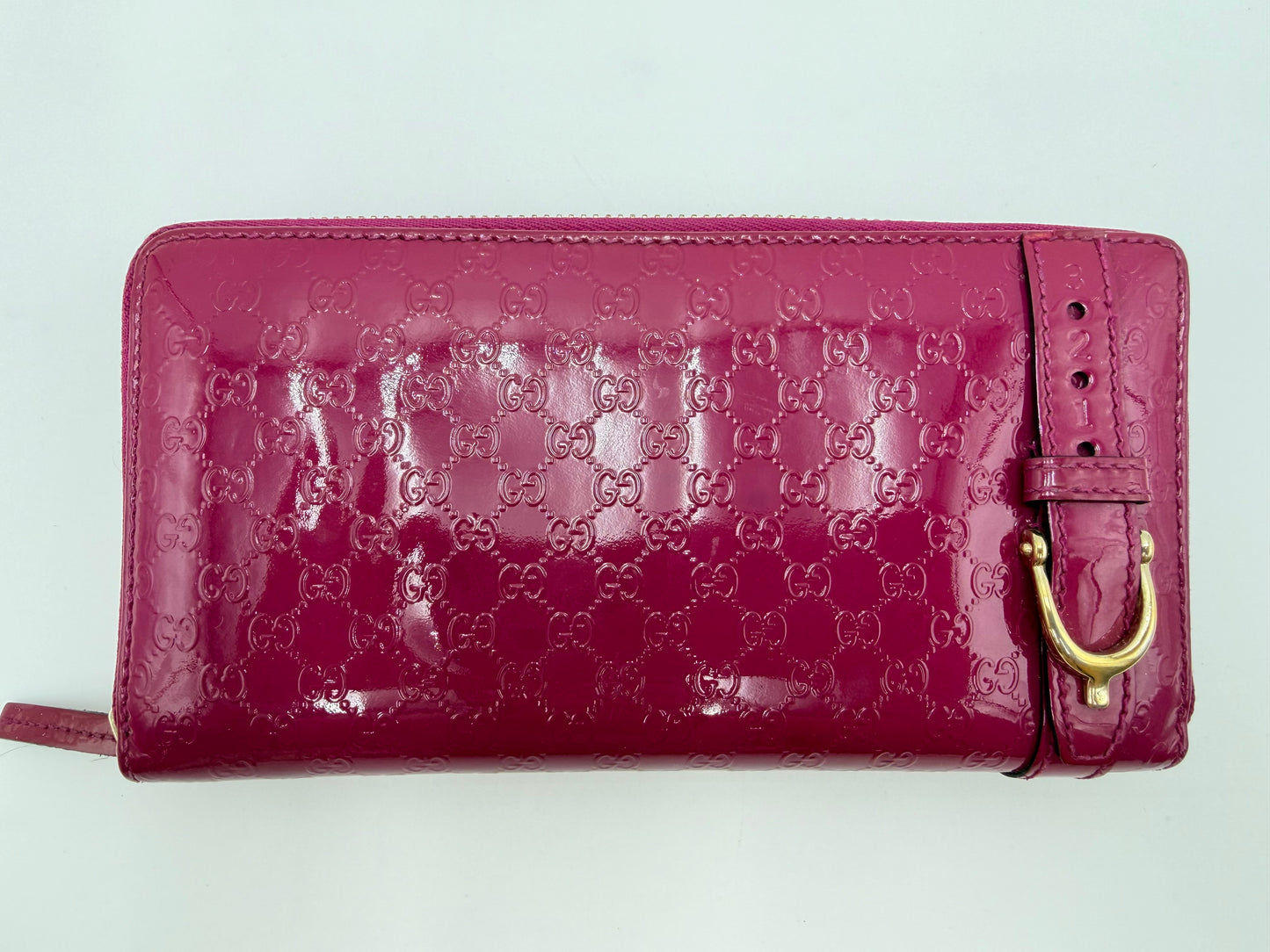 Gucci Patent Zip Around Wallet