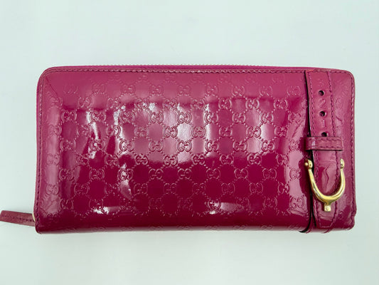 Gucci Patent Zip Around Wallet