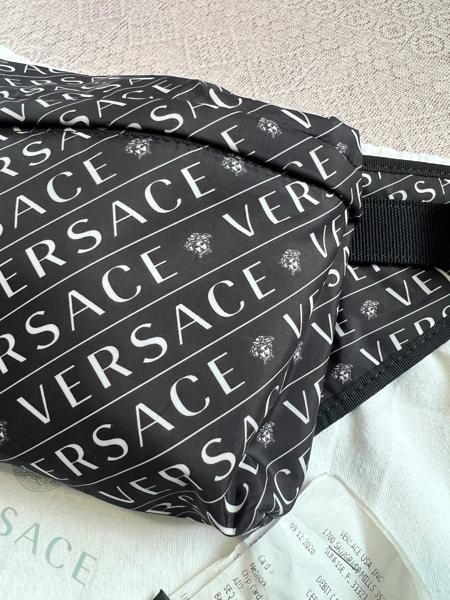 Versace Two Tone Logo Medusa Bum Bag Crossbody