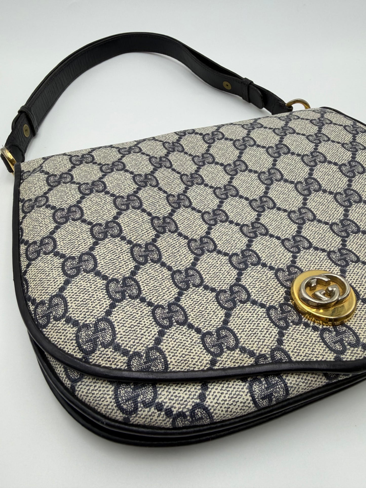 Gucci Navy Monogram Handbag