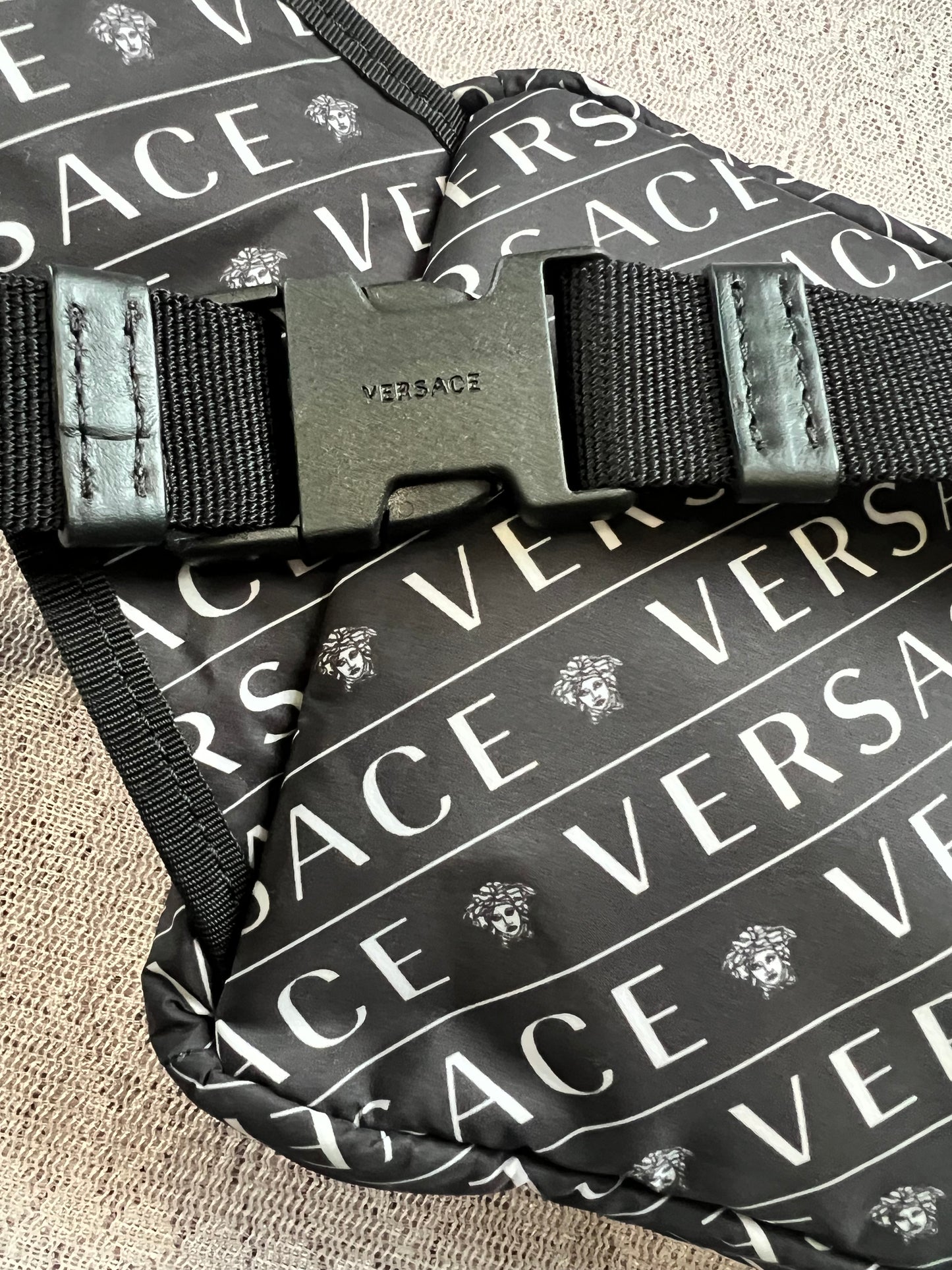 Versace Two Tone Logo Medusa Bum Bag Crossbody