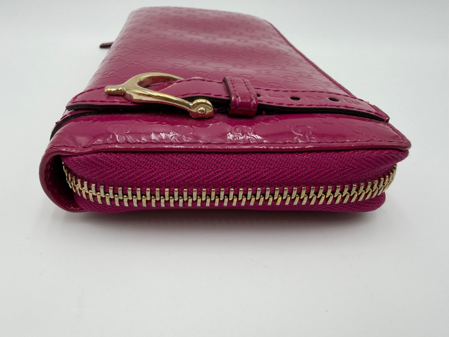 Gucci Patent Zip Around Wallet