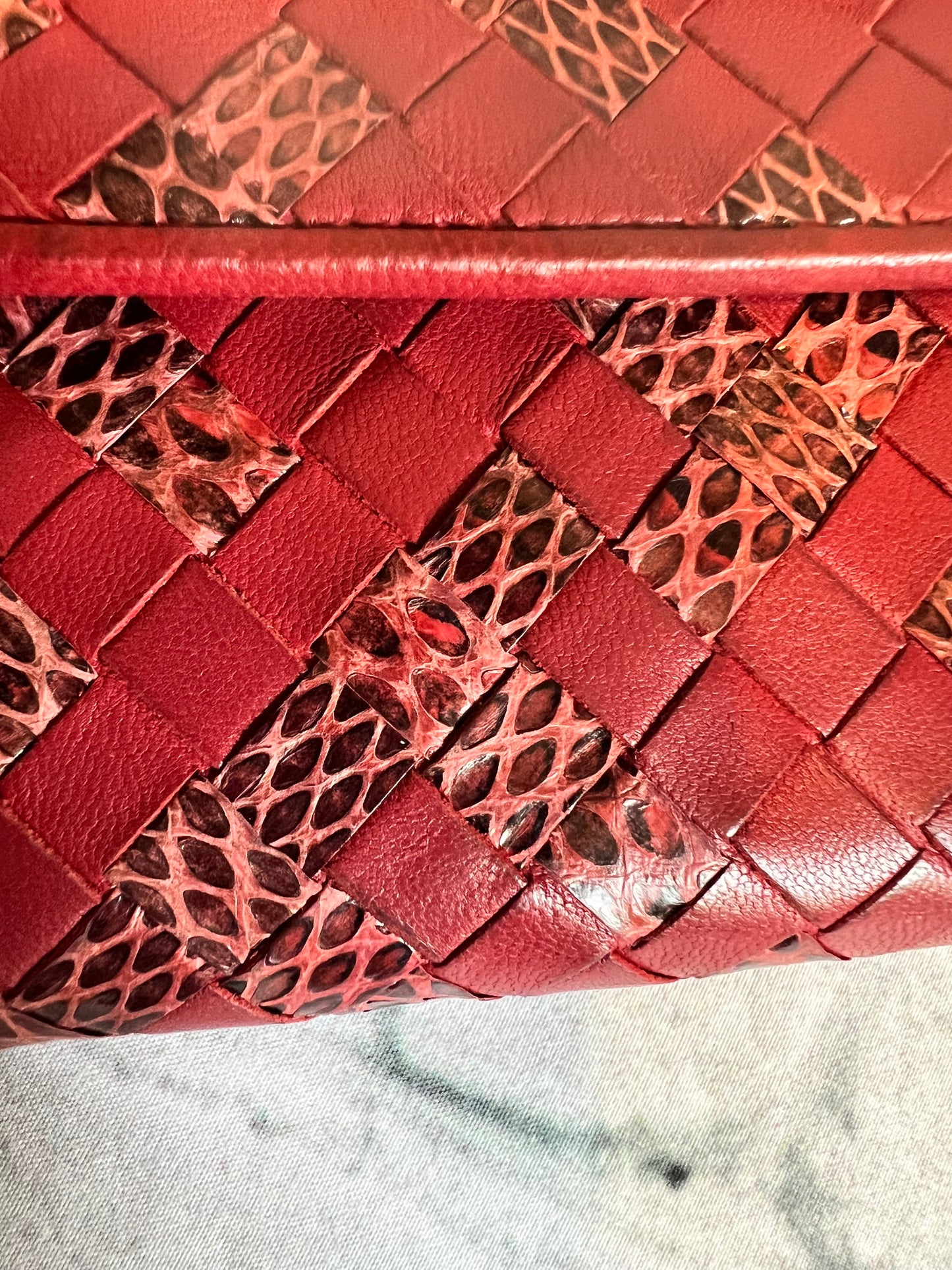 Bottega Veneta Intrecciato Snakeskin Wallet