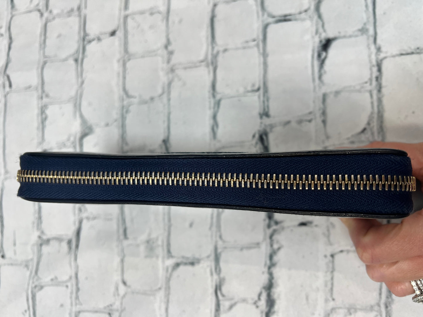 Gucci Patent SOHO Zippy Wallet - Navy