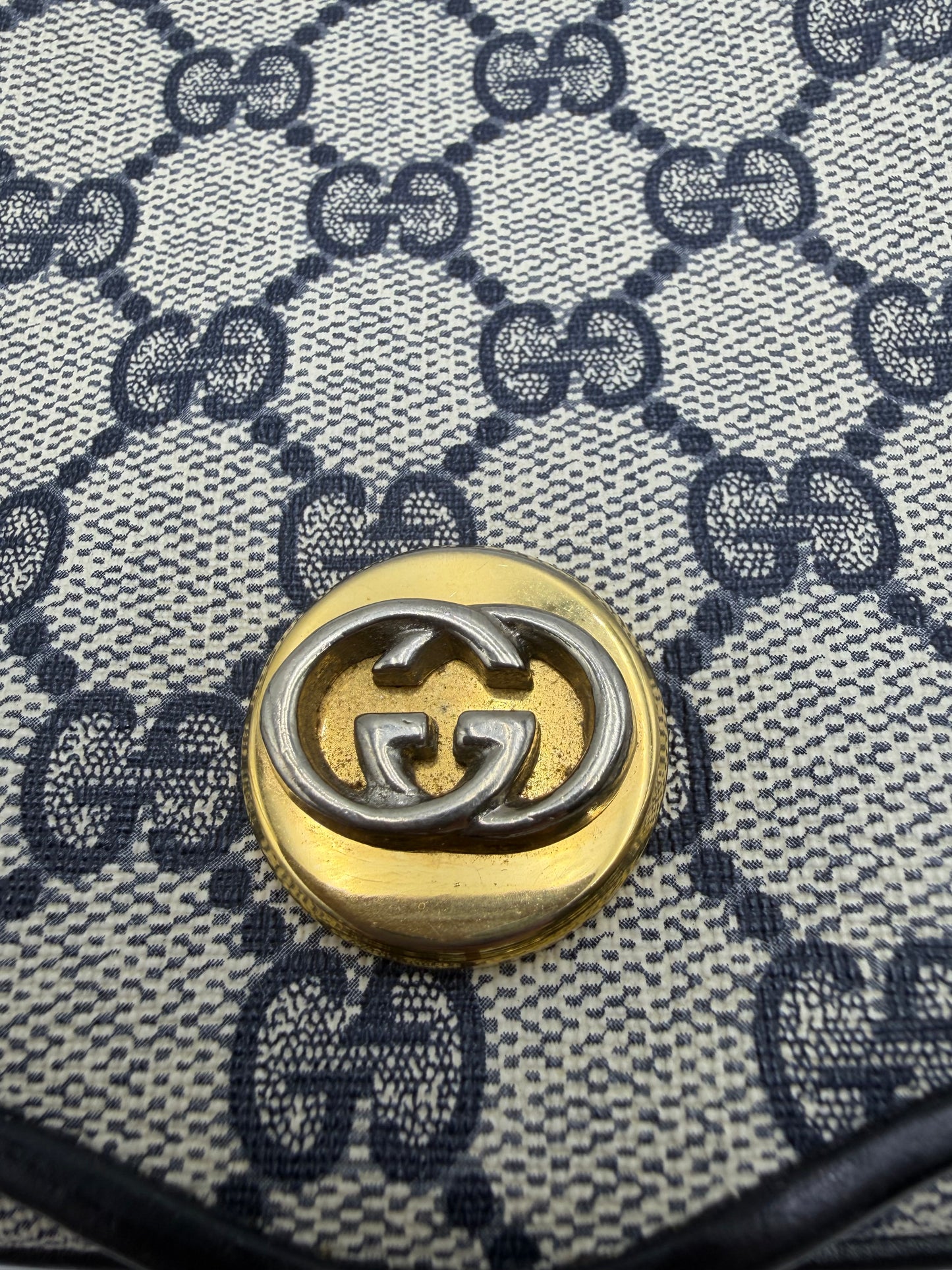 Gucci Navy Monogram Handbag