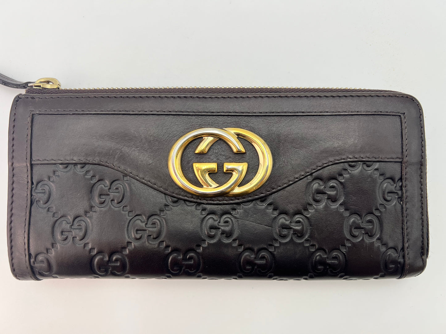 Guccissima Interlocking G Zip Around Wallet