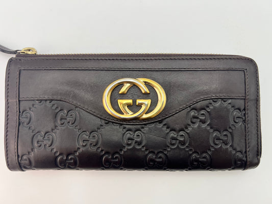 Guccissima Interlocking G Zip Around Wallet