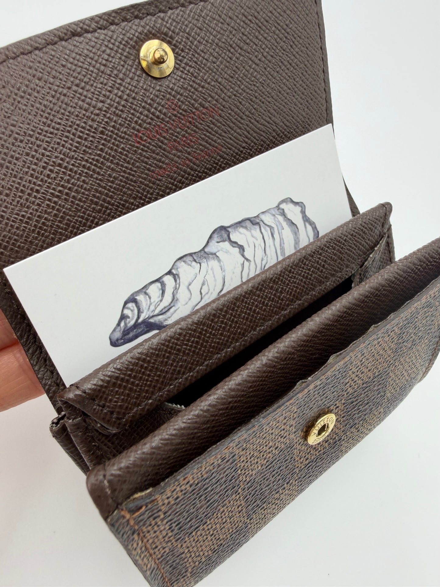 Louis Vuitton Porte Monnaie Damier Ebene Coin/Card Wallet