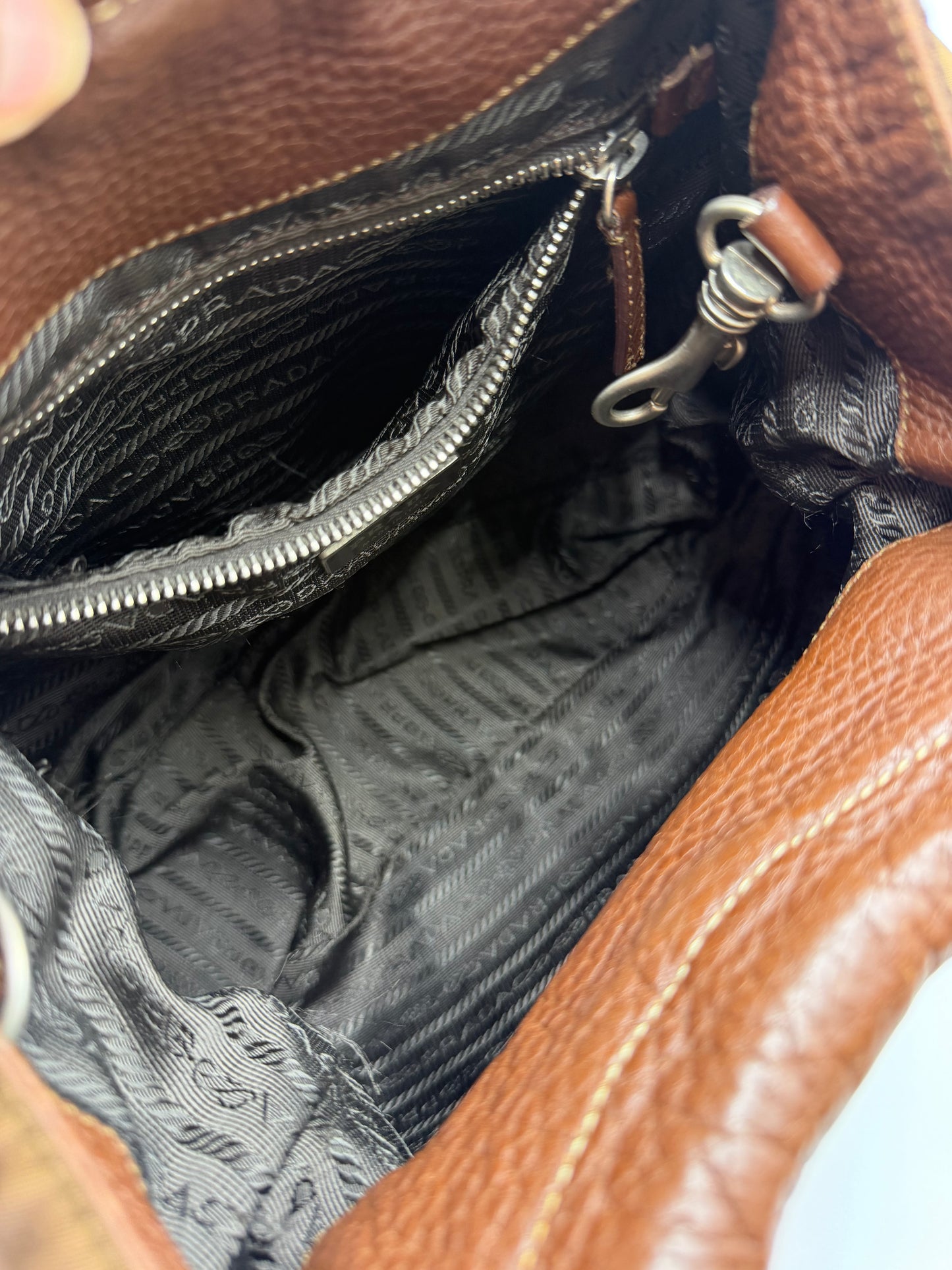 Prada Brown Nylon/Leather Hobo