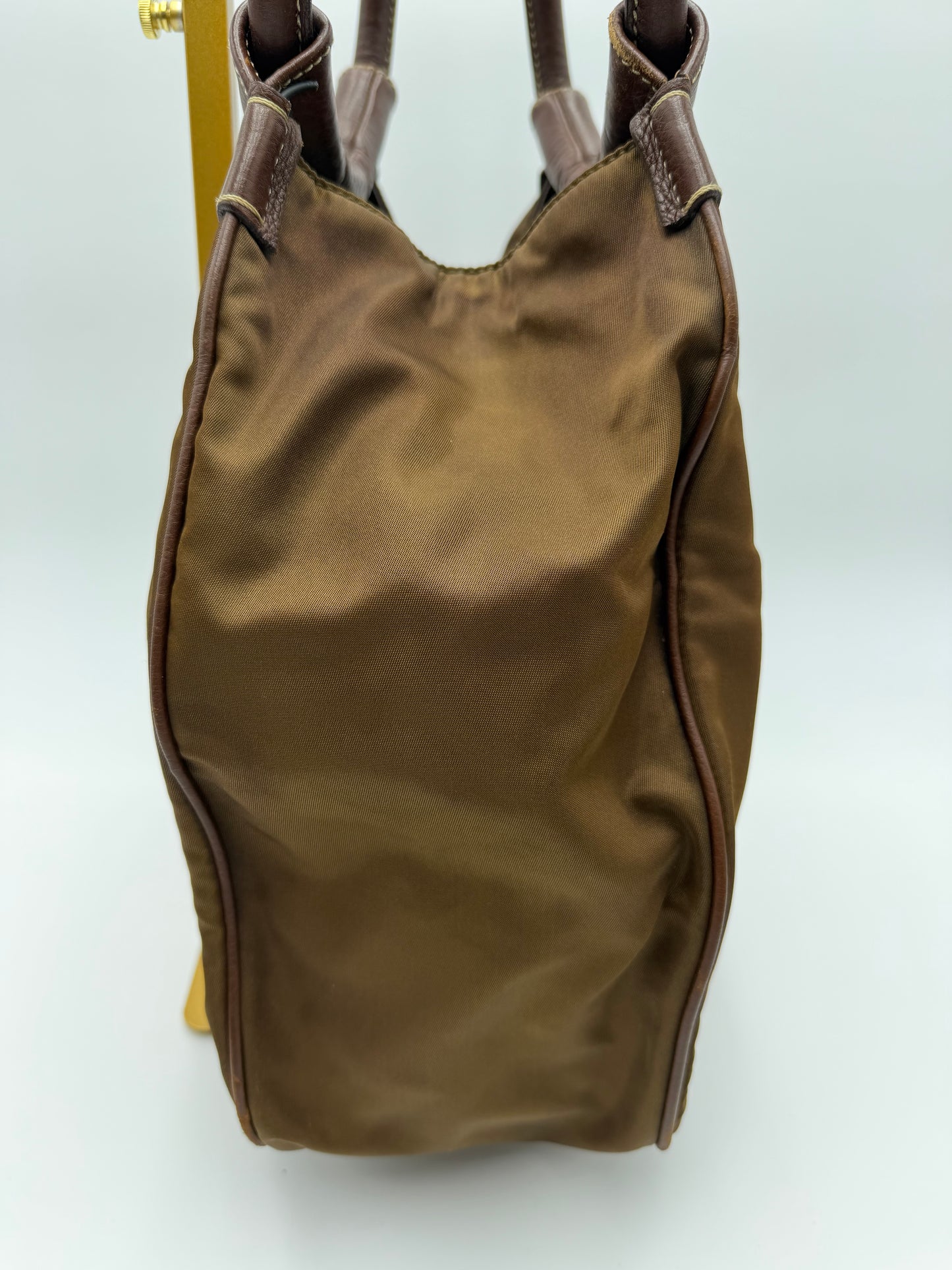 Prada Brown Nylon/Leather Hobo
