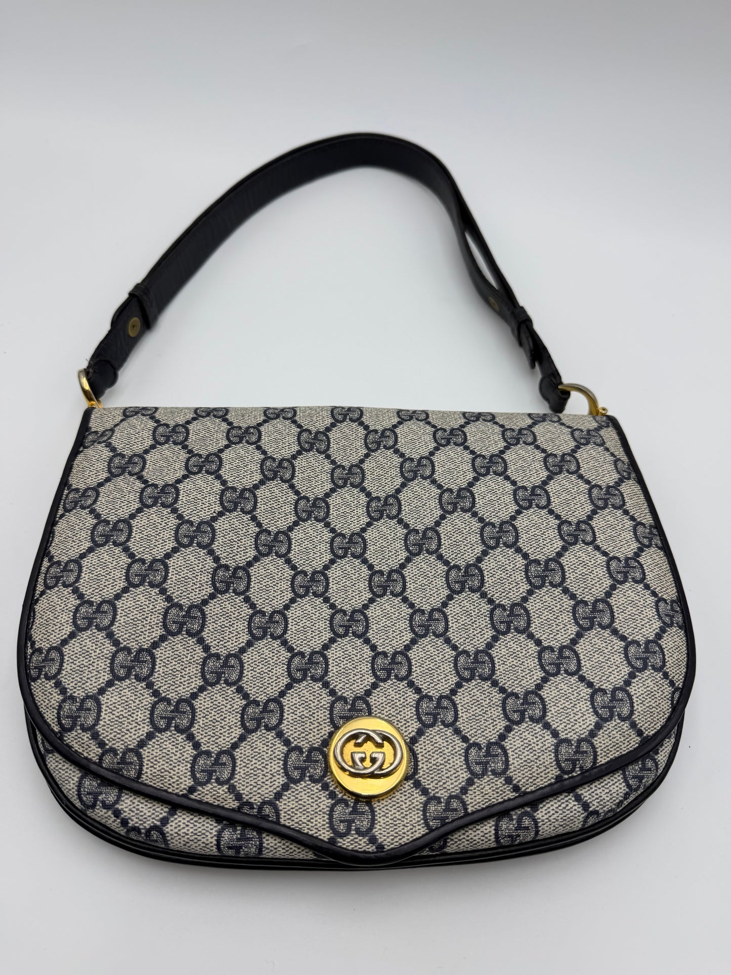 Gucci Navy Monogram Handbag