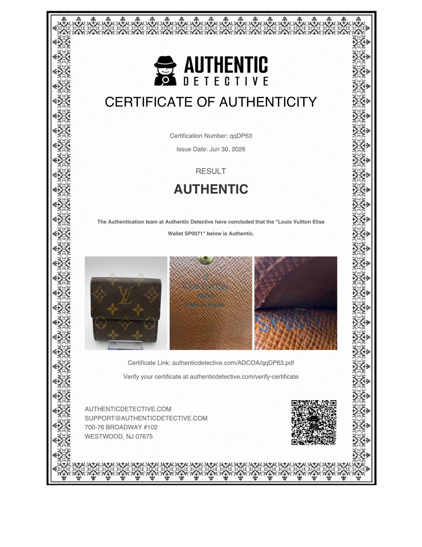 Louis Vuitton Elise Wallet