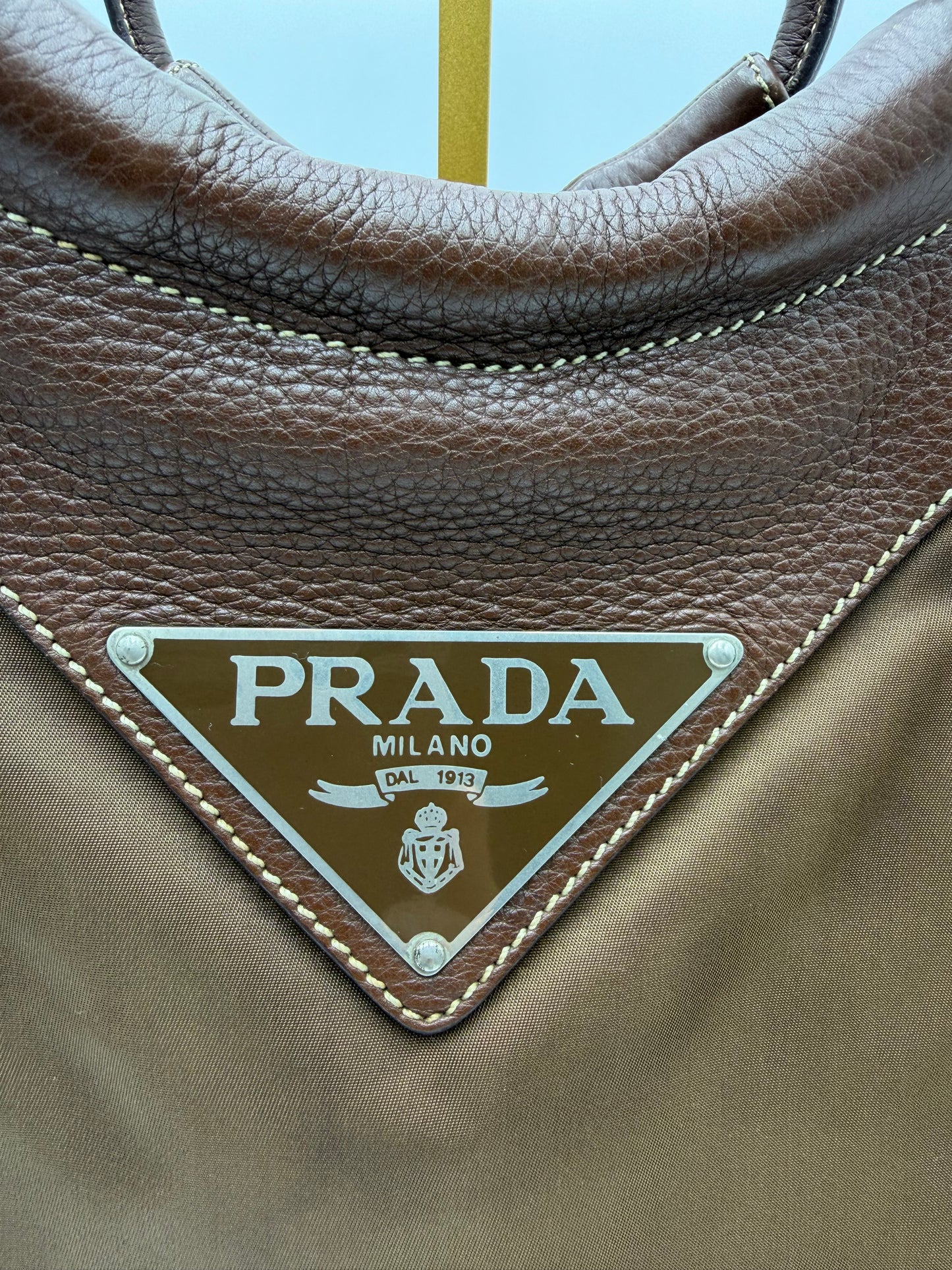 Prada Brown Nylon/Leather Hobo