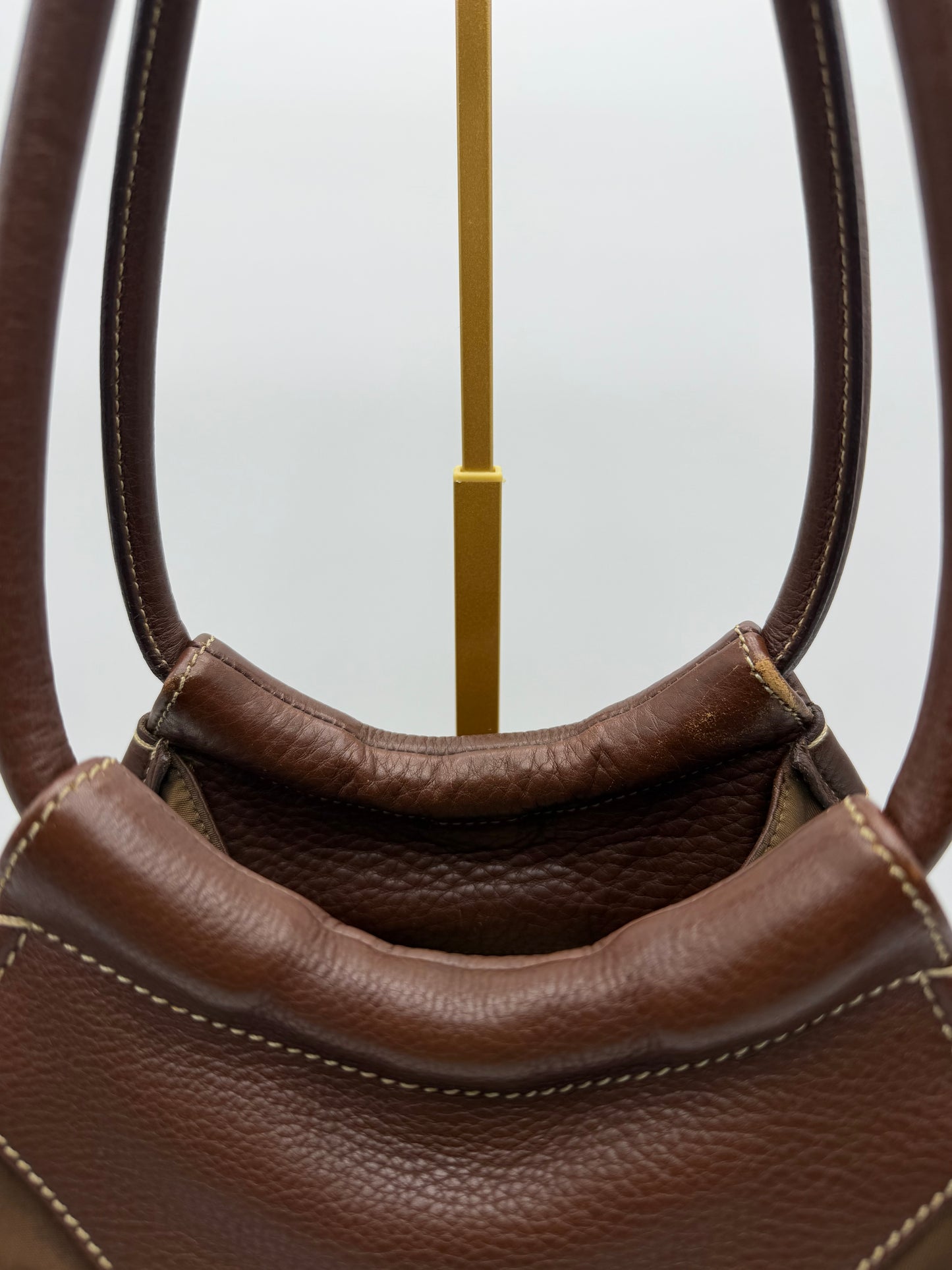 Prada Brown Nylon/Leather Hobo