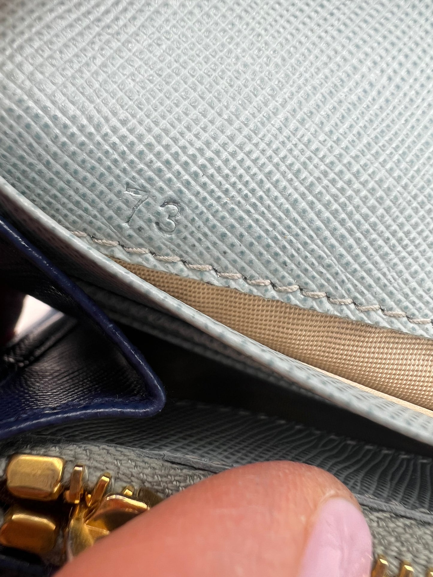 Prada Saffiano Blue Multicolor Wallet