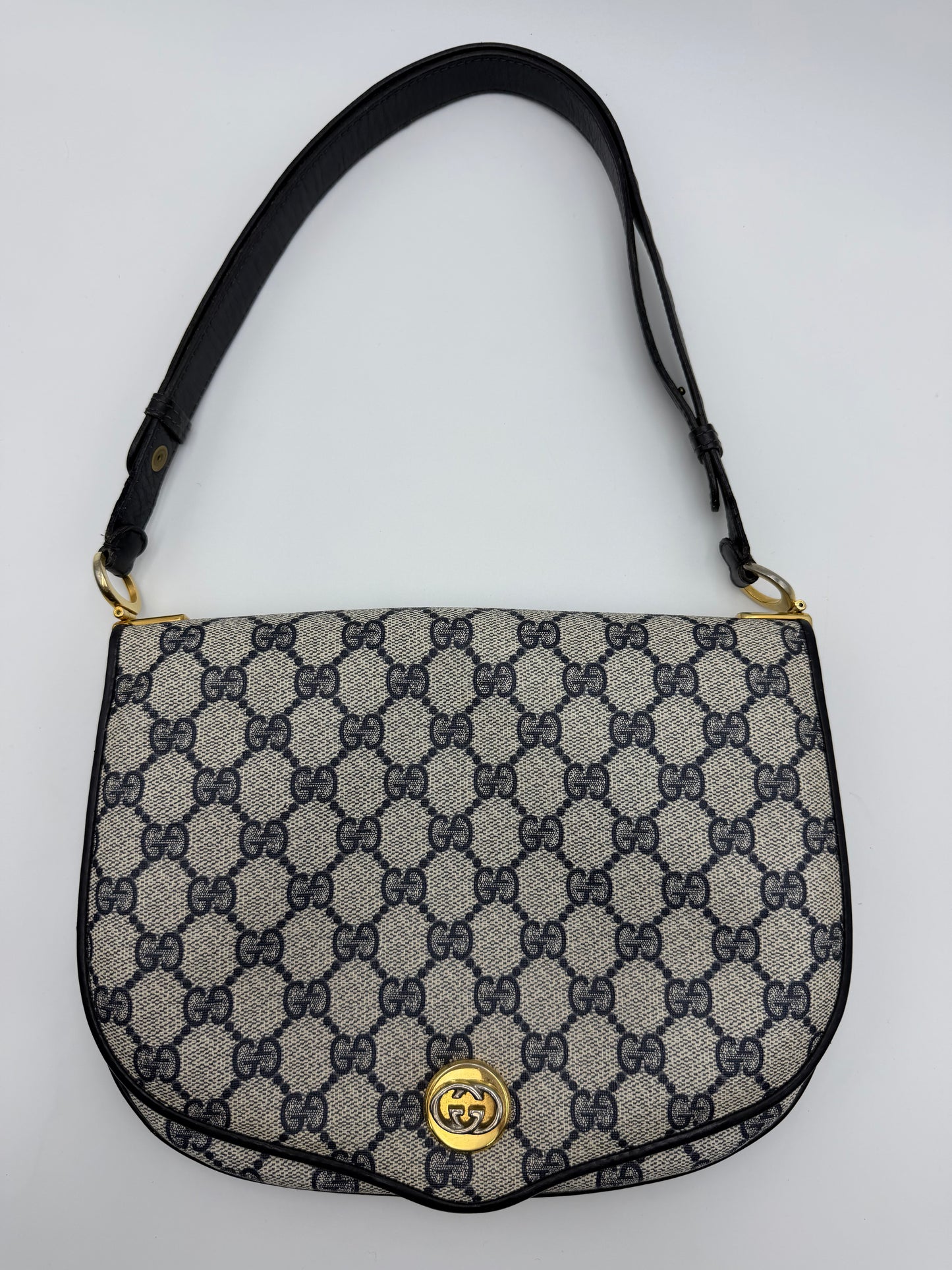 Gucci Navy Monogram Handbag