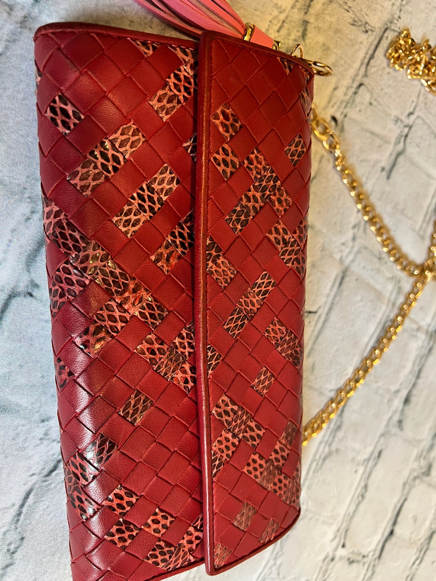 Bottega Veneta Intrecciato Snakeskin Wallet