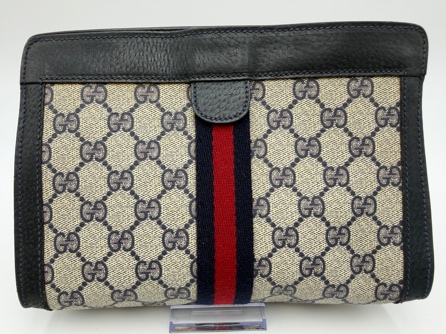 Gucci Navy Sherry Line Clutch/Crossbody