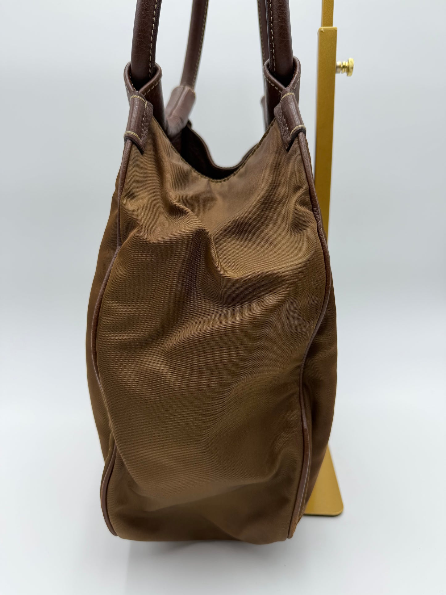Prada Brown Nylon/Leather Hobo