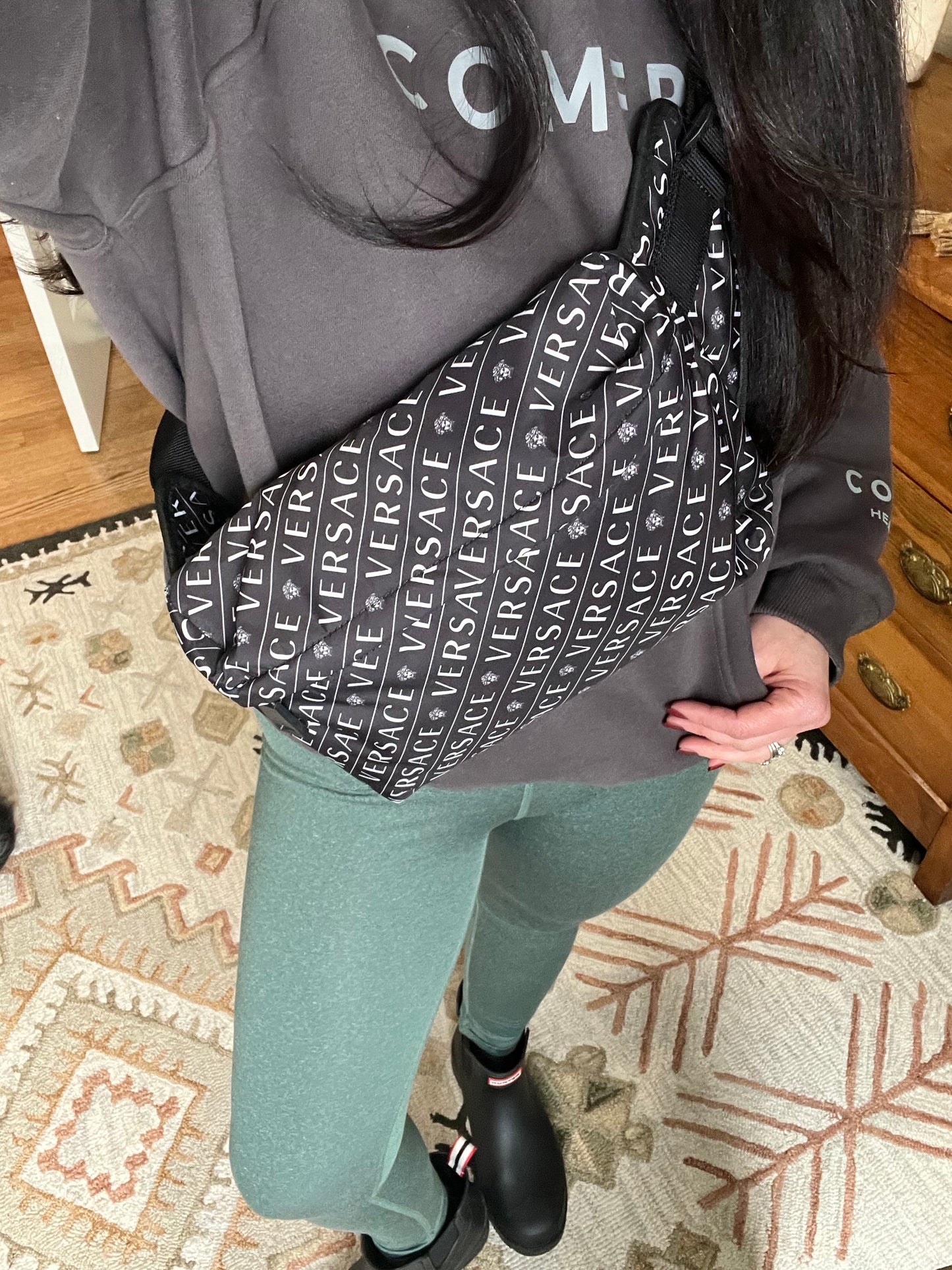 Versace Two Tone Logo Medusa Bum Bag Crossbody