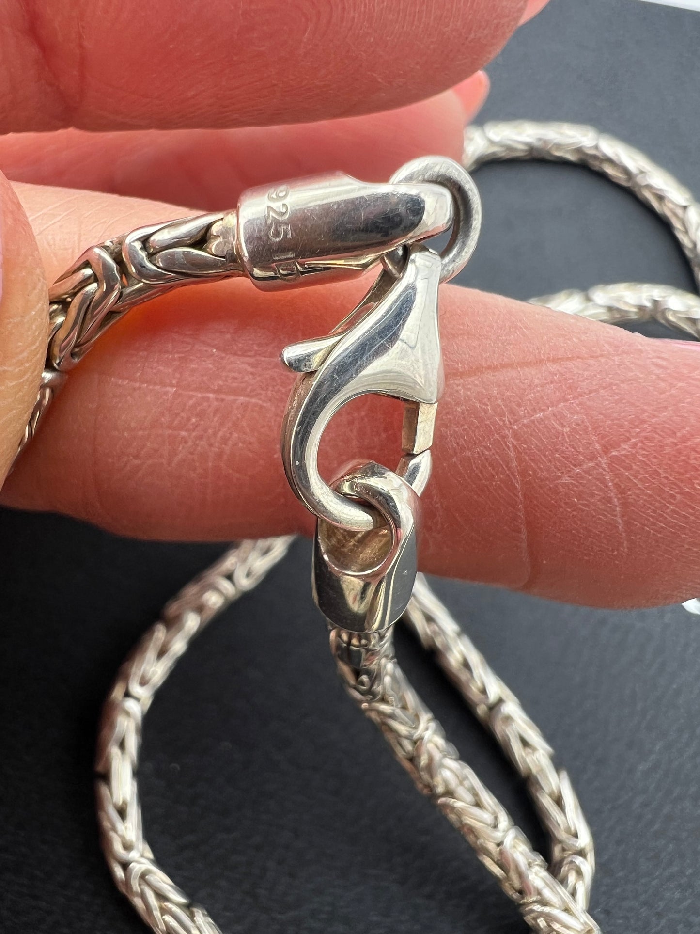 David Yurman Onyx Pendant & Bali Byzantine Sterling Chain