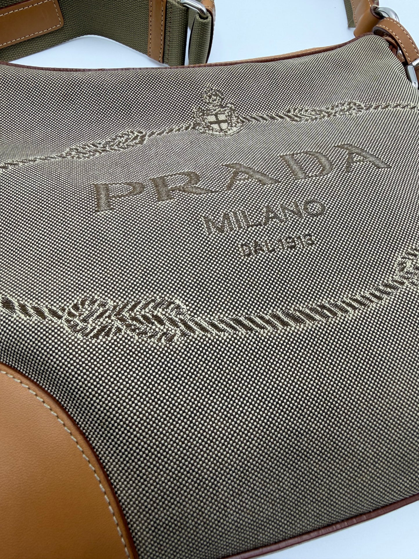 Prada Logo Jacquard Crossbody