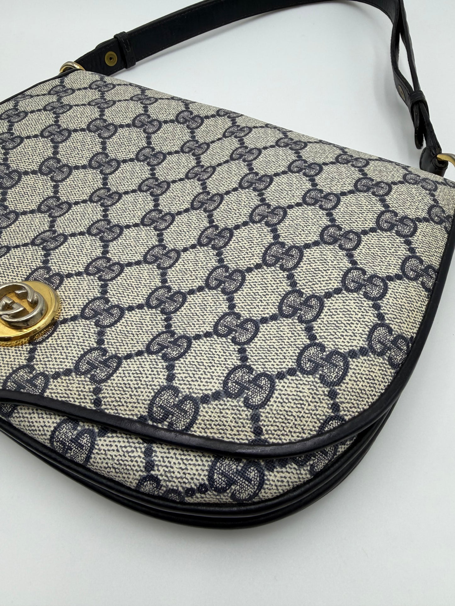Gucci Navy Monogram Handbag