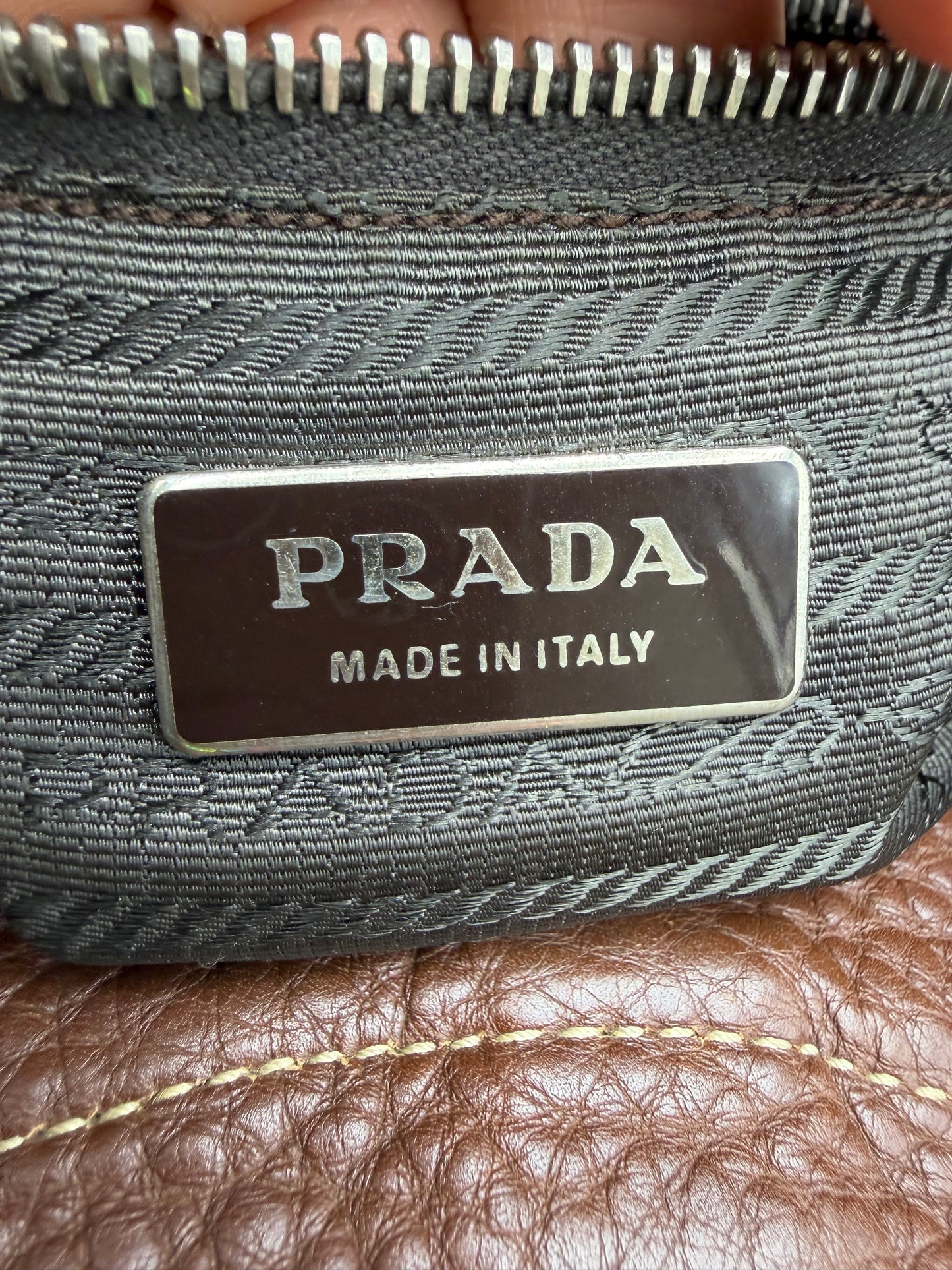 Prada Brown Nylon/Leather Hobo