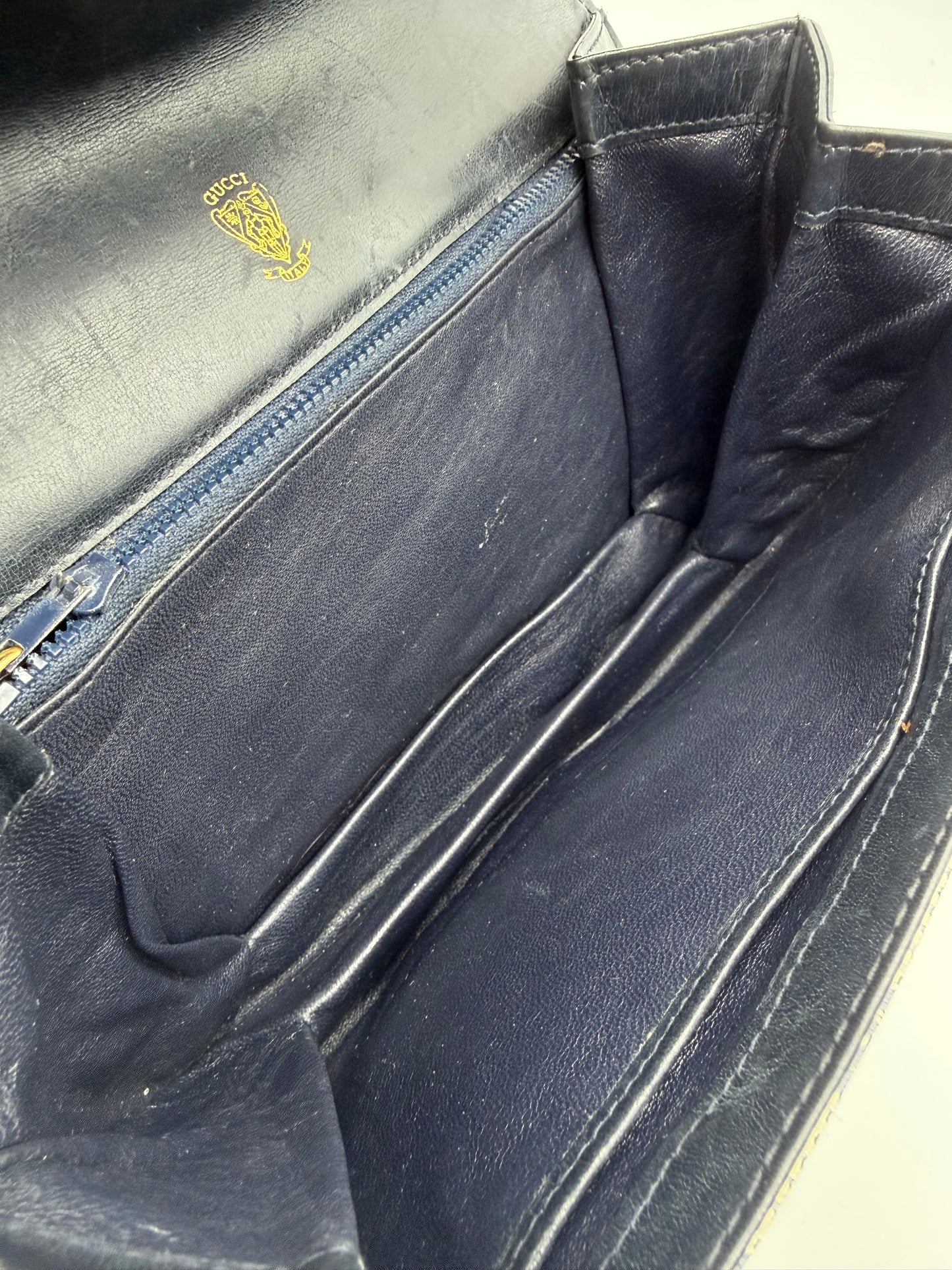 Gucci Navy Monogram Handbag