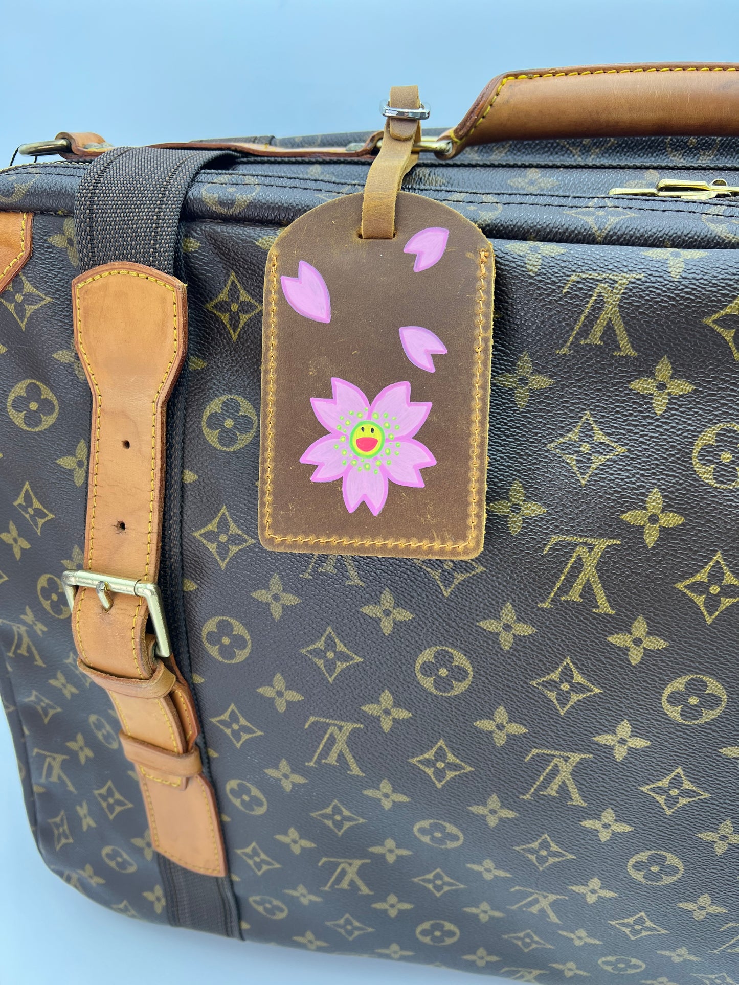 Murakami Hand Painted Leather Luggage Tag