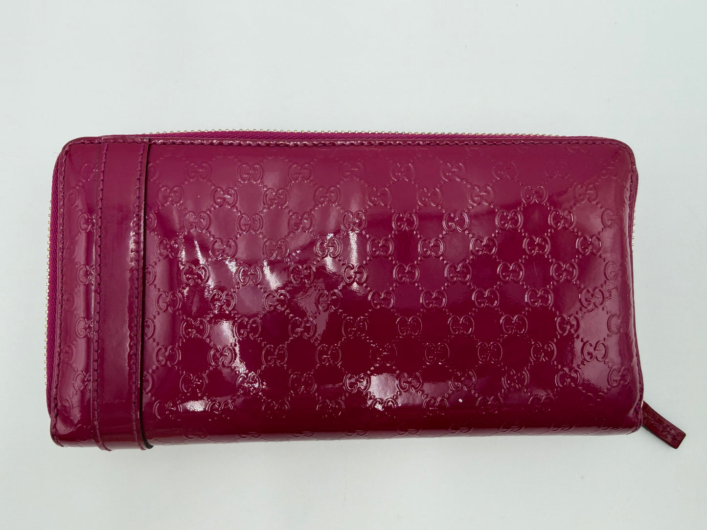 Gucci Patent Zip Around Wallet